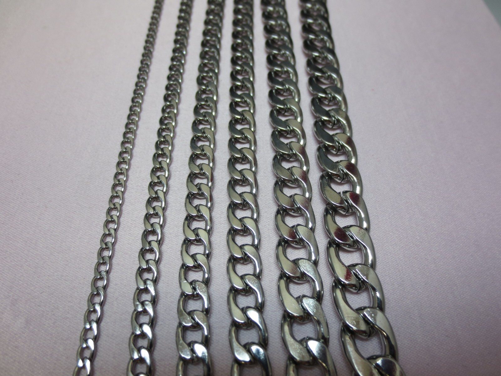 16″-84″ 3/4/5/6/7/9/10/12 MM STAINLESS STEEL SILVER PLATED CUBAN CURB CHAIN