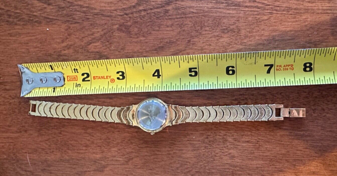 Peugeot Quartz Japan Movt Gold Tone 24MM Women’s Watch White Round Tested 7″ Fit