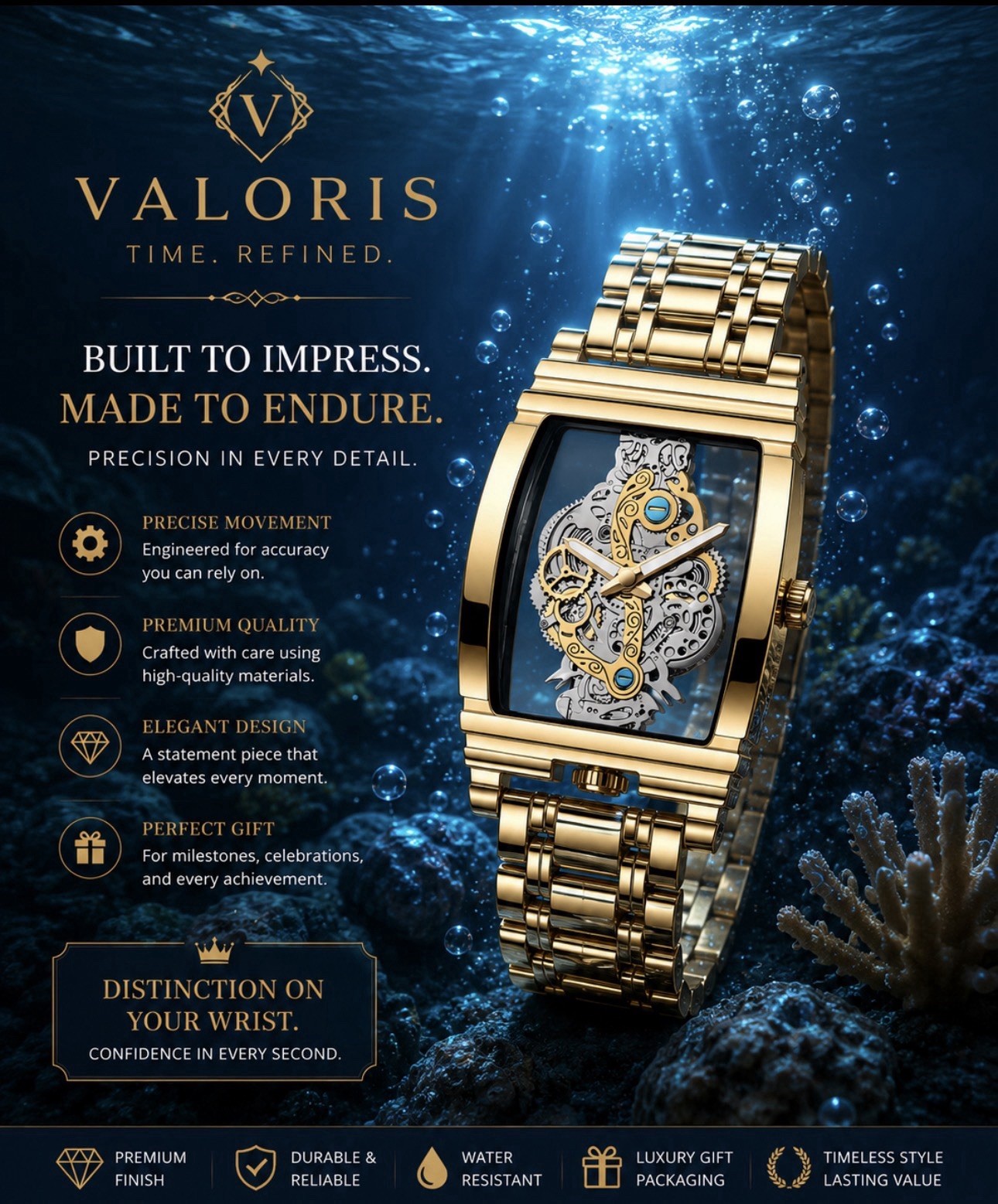 Vestiano Trinity Bundle – 3 Luxury Stainless Steel Watches | Silver, Gold & Rose
