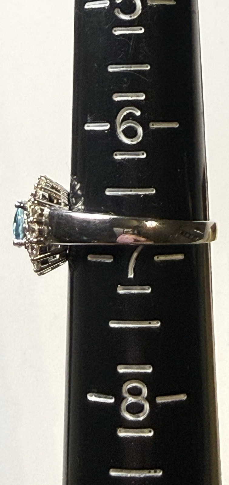 BBJ Bangkok Ratnaraj JTV 925 Sterling Silver Light Blue Aquamarine Ring SZ 6 3/4