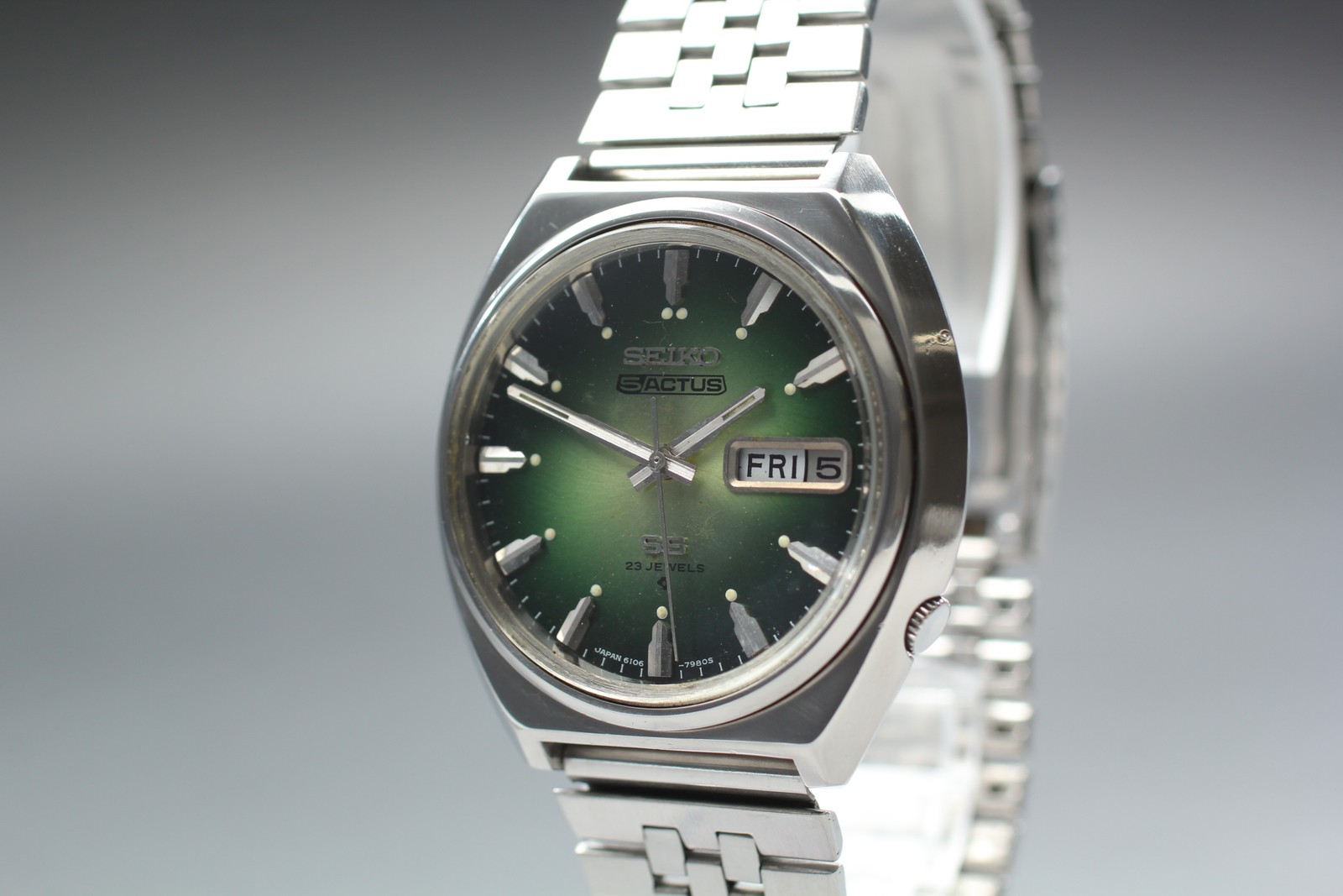 Seiko Actus 6106-7700 Green Dial 23J Automatic Vintage Men’s Watch [Exc+4] JAPAN