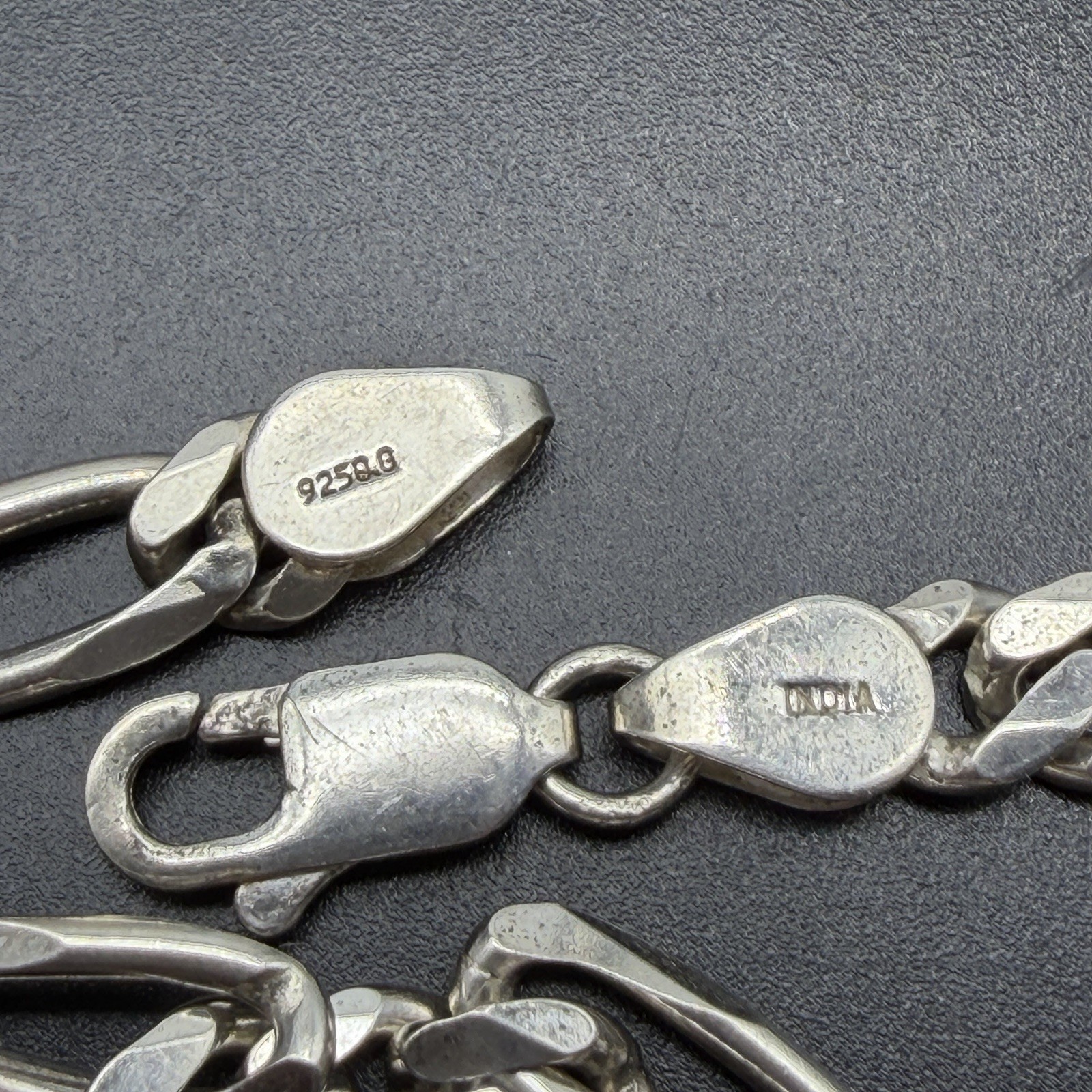 Sterling 925 Silver 6.5mm Figaro Flat Link Chain Bracelet 7.25” Unisex Men Women