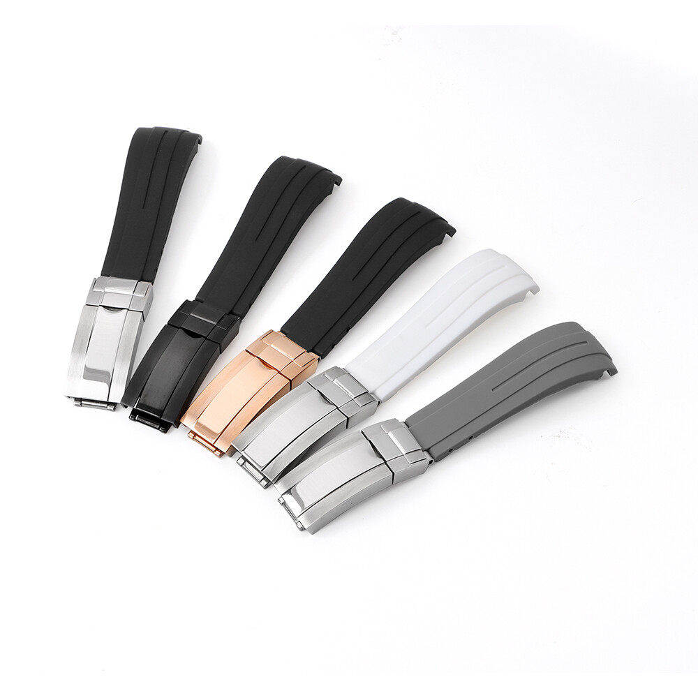 New 20mm 21mm 22mm Silicone Rubber Watch Band Replacement Strap Butterfly Buckle