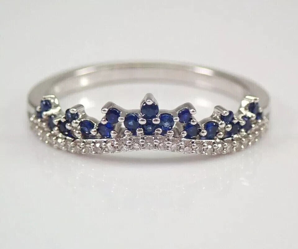 2Ct Round Cut Simulated Sapphire Pretty Engagement Ring In 14K White Gold Plated