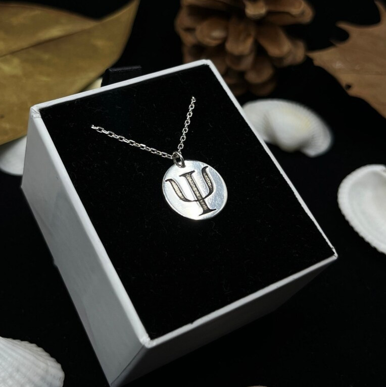 Psychology Pendant Necklace 925 Sterling Silver Engraved Necklace Duty Free