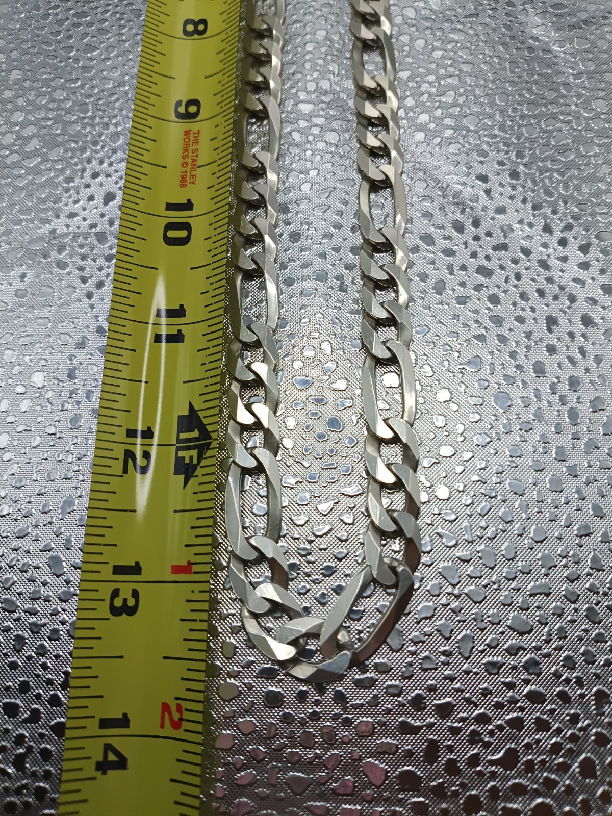 925 Italy Sterling Silver 10mm Mens Boys Figaro Necklace Italy