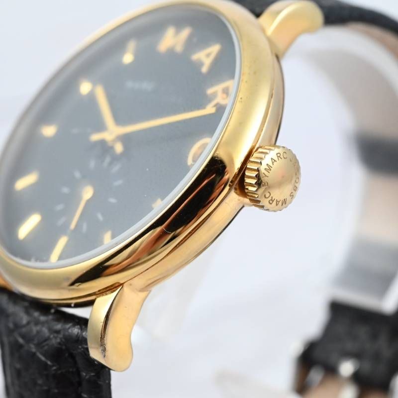 New Belt Replaced MARC BY MARC JACOBS Baker Ladies Watch Gold x Black Dial Small