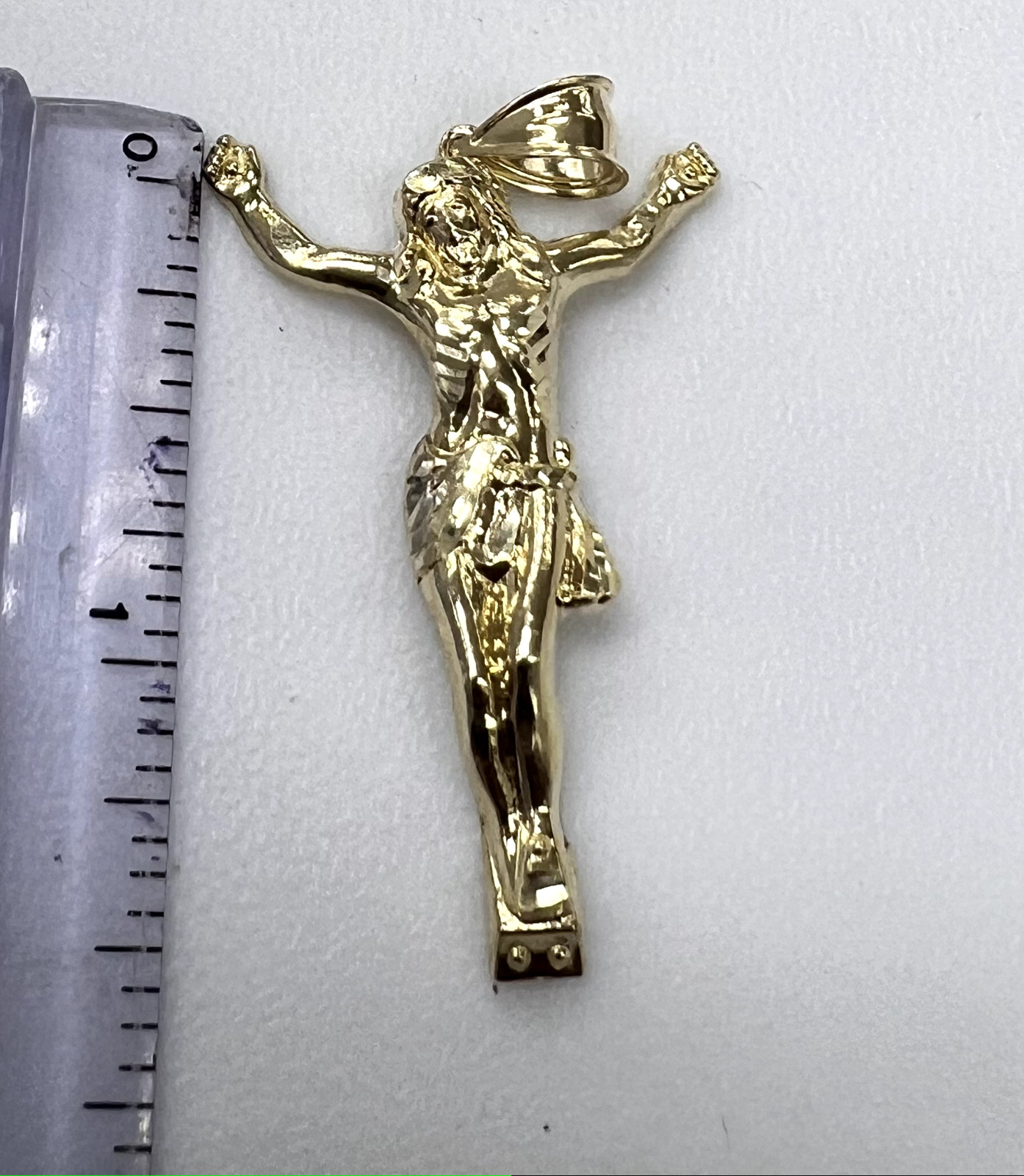 10KT Jesus Body Cross Gold Pendant – 4mm Bail, Genuine & Authentic