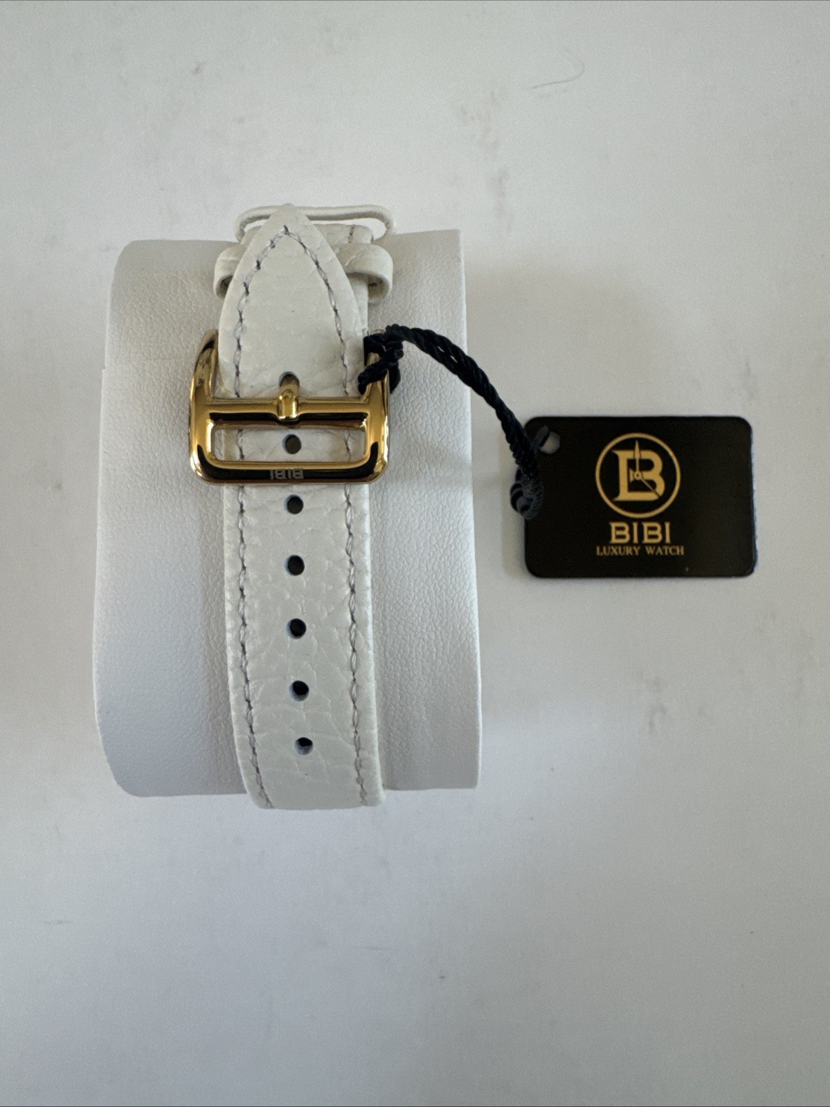 Bibi Luxury Watch Women’s Gold H Inspired Crystal Set Bezel Ivory Band NEW