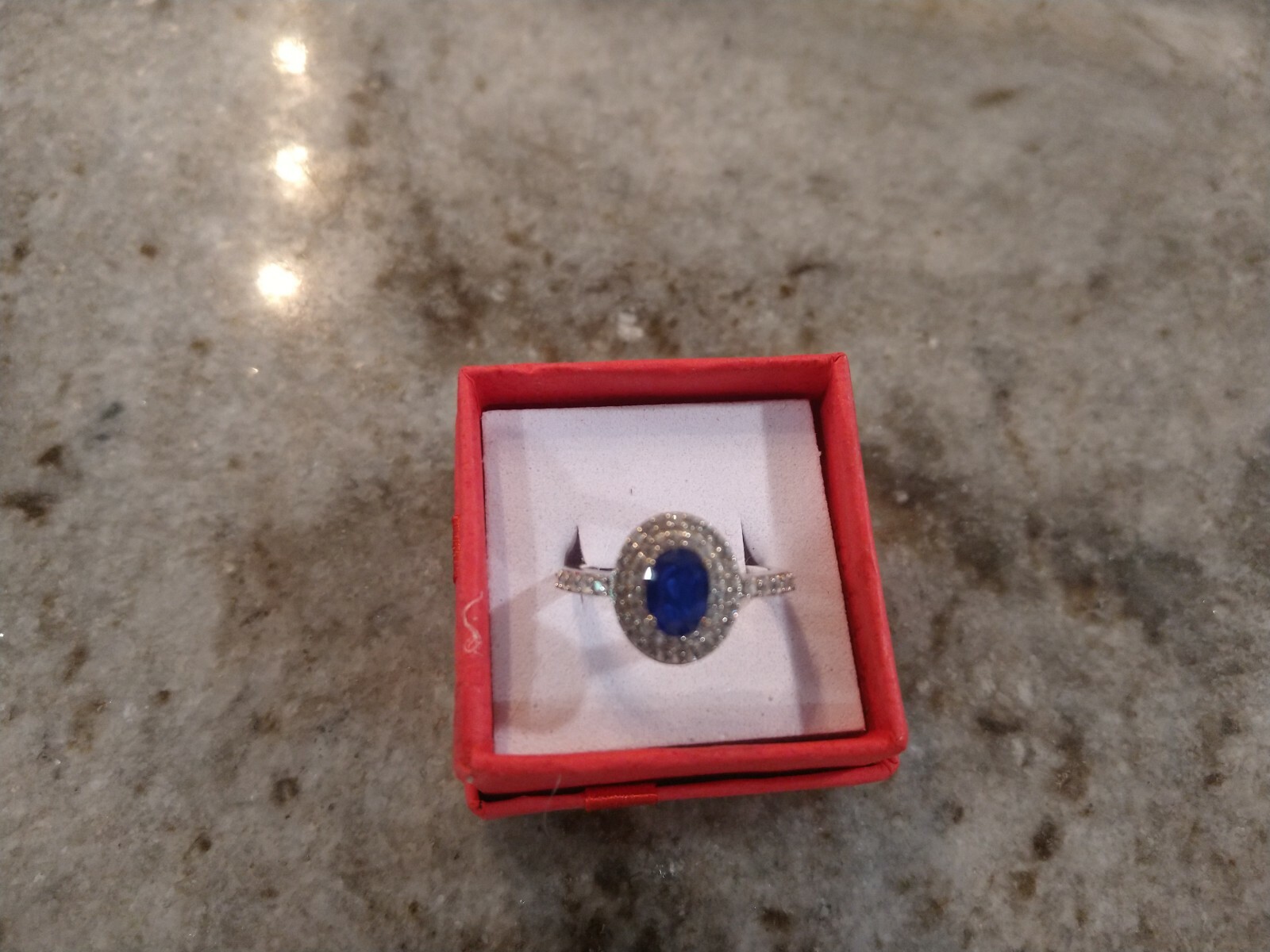 Regal/Elegant 1.60 TCW Diffused BlueSpinel, ZirconDoubleHaloRing/Plat/SS,sz 7,