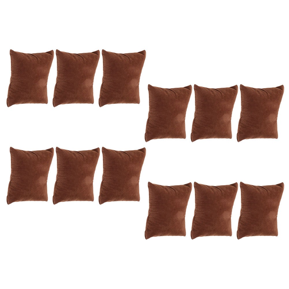 12Pcs Brown Bracelet Display Pillows Soft Flannel Watch Cushions