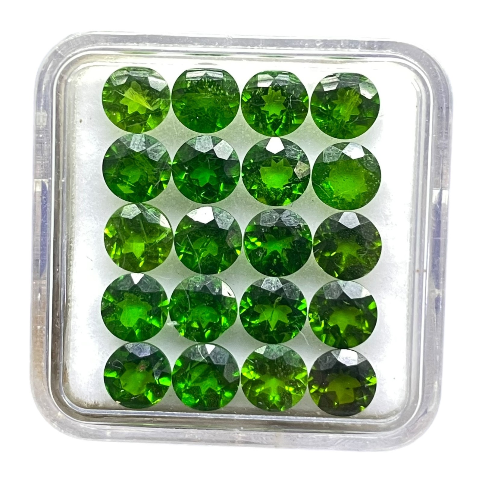 10 Pcs Natural Chrome Diopside 5mm Round Cut Vivid Green Loose Gemstones Lot
