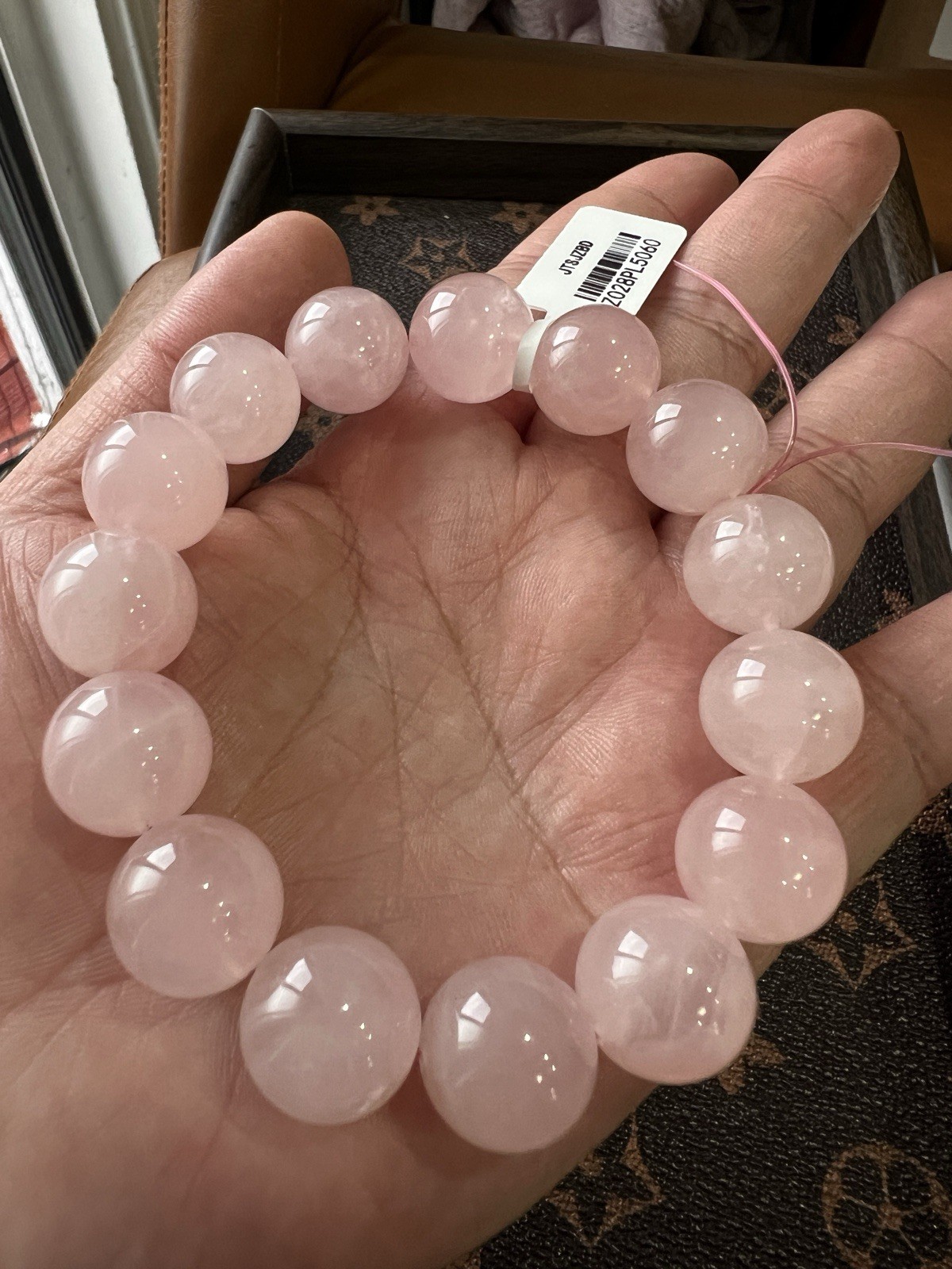 Natural Jelly Rose Quartz Bracelet 15mm