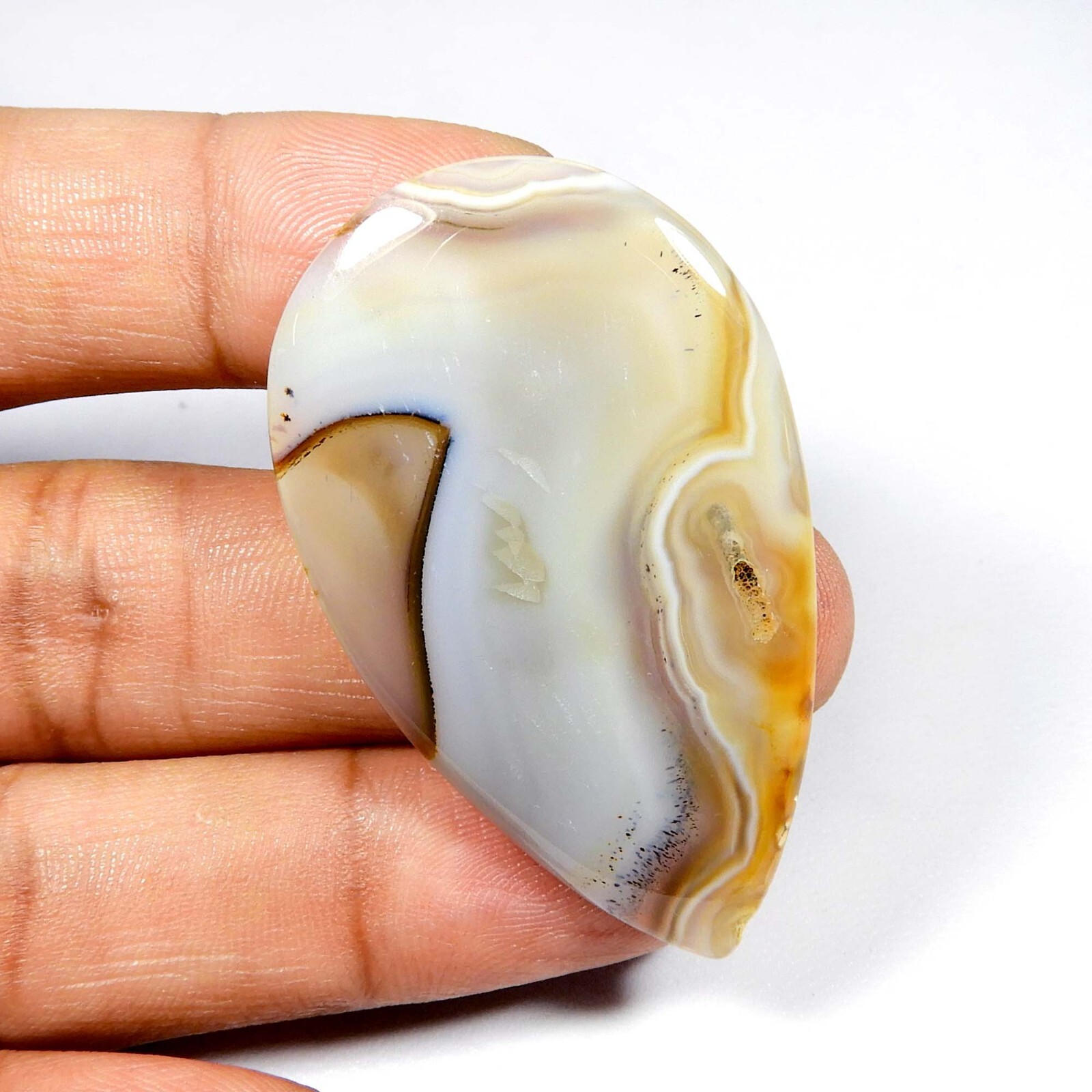 Montana Agate Cabochon Pear Shape Loose Natural Polished Gemstone 48 Cts #9932