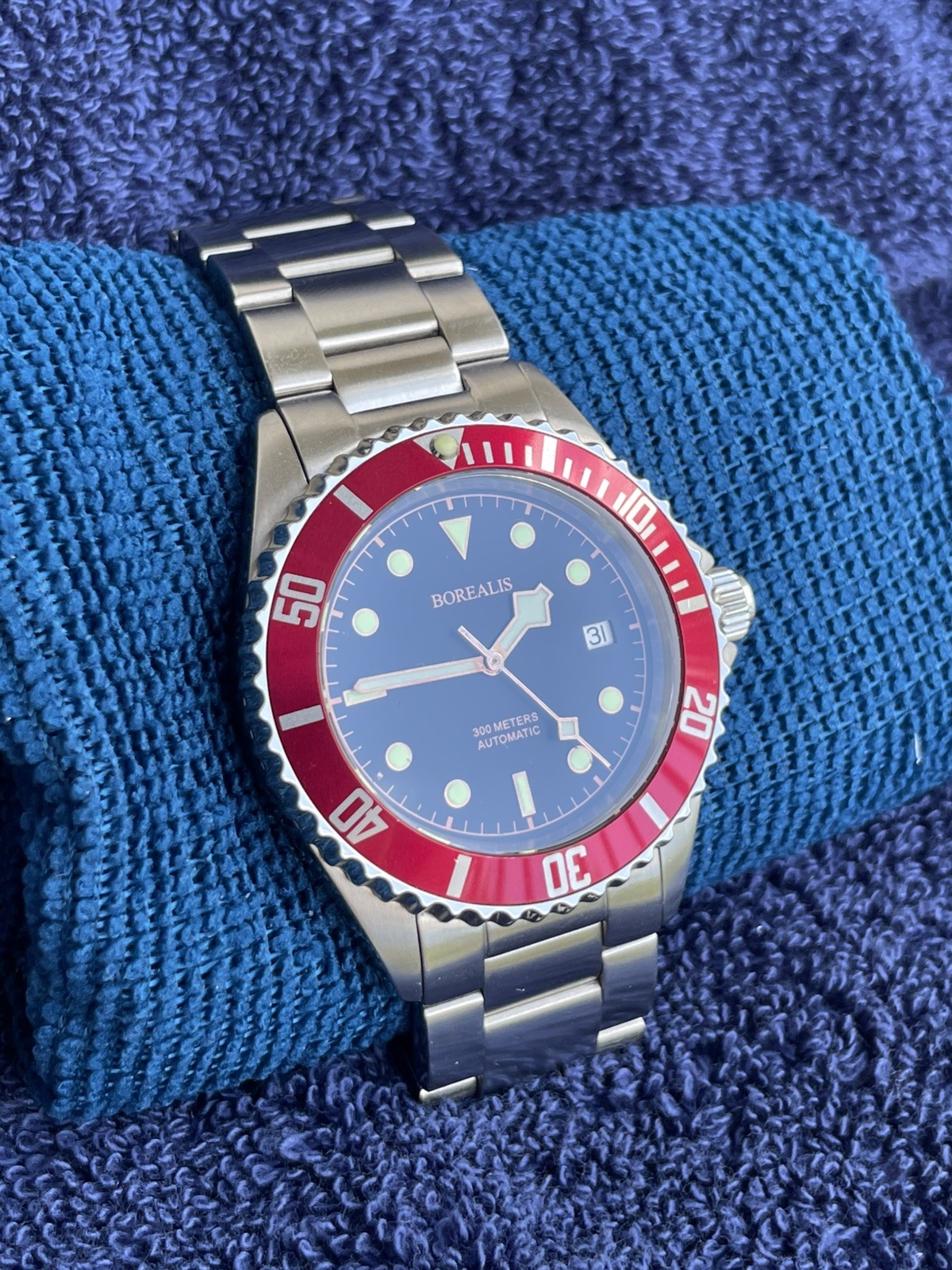 Borealis Bull Shark V2 BBSV2BD Automatic 38mm Red Ceramic Bezel Full Kit