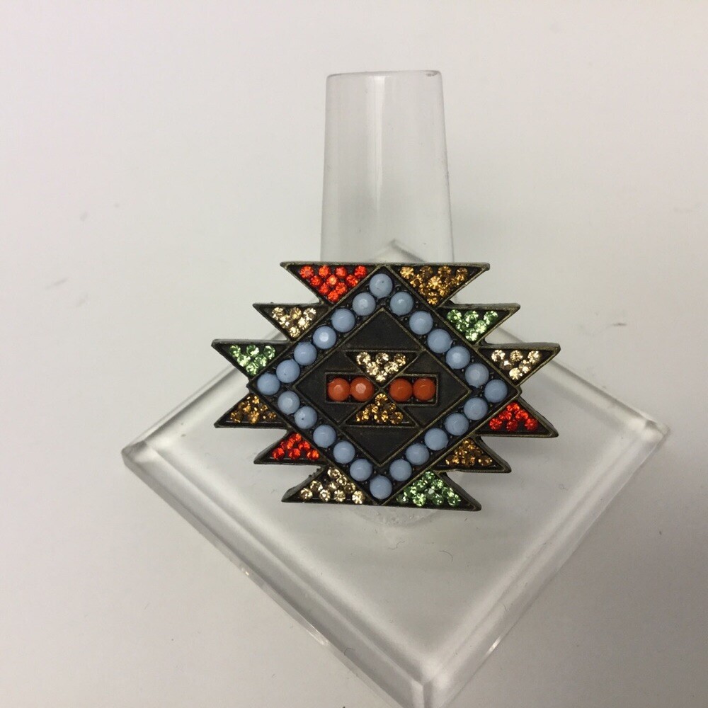 C.J. BIJOUX BEAD AND CRYSTAL RING ADJUSTABLE NWOT