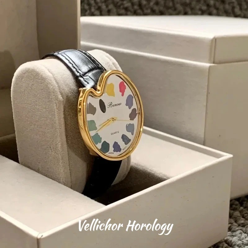 Y2K Paint Board Art Women Watch Student Vintage Retro Quartz Wristwatch Gift