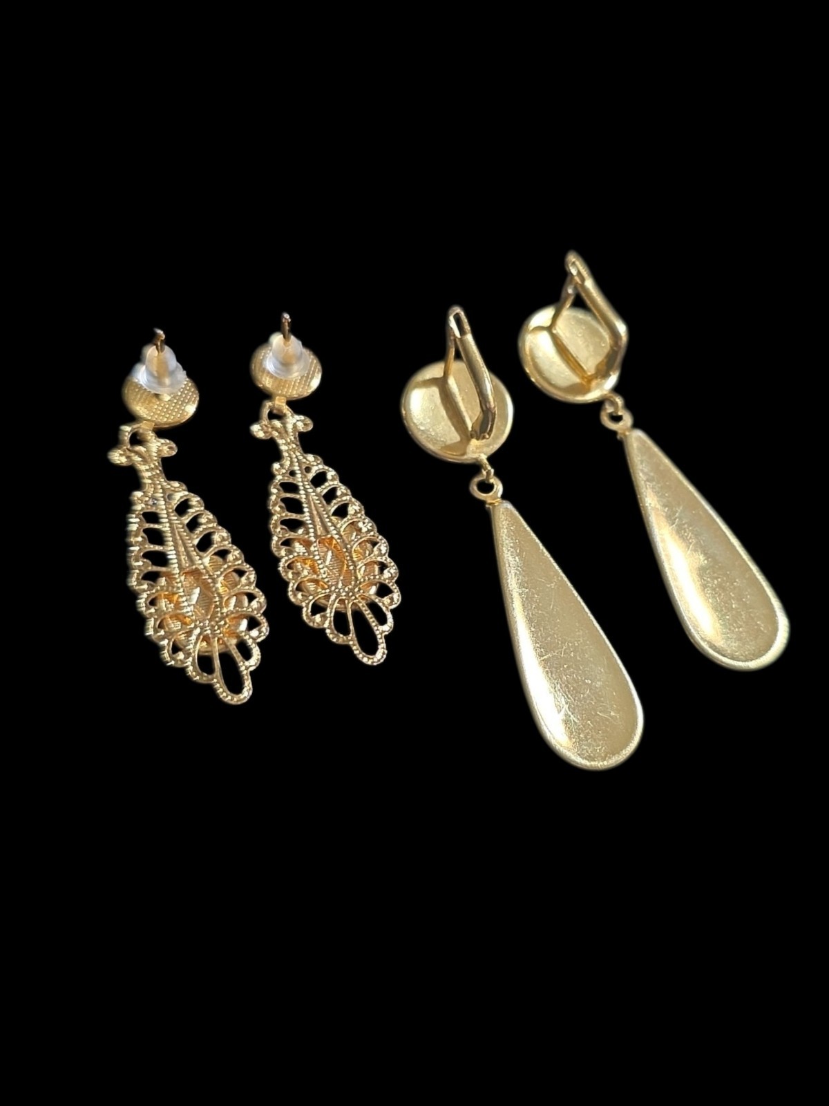 Vintage Damascene Pierced Earrings Lot Of 2
