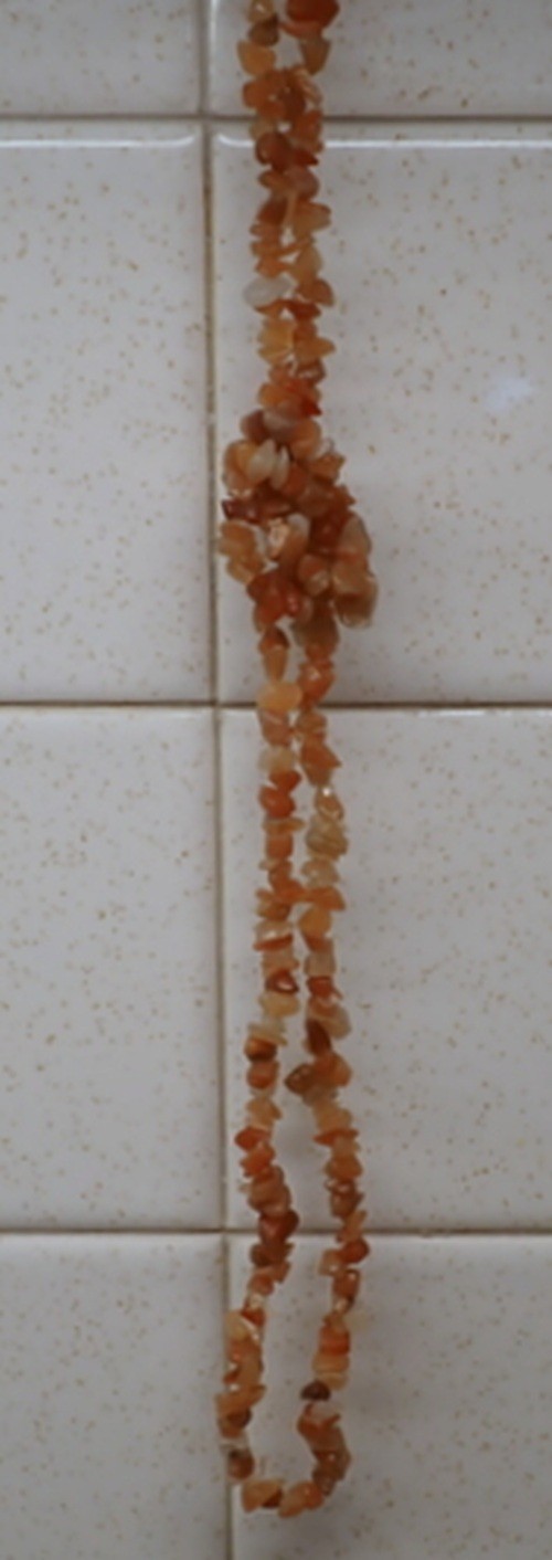34″ Polished Natural Aventurine Medium Chip Necklace W/Nylon String, 1.6 Ounces