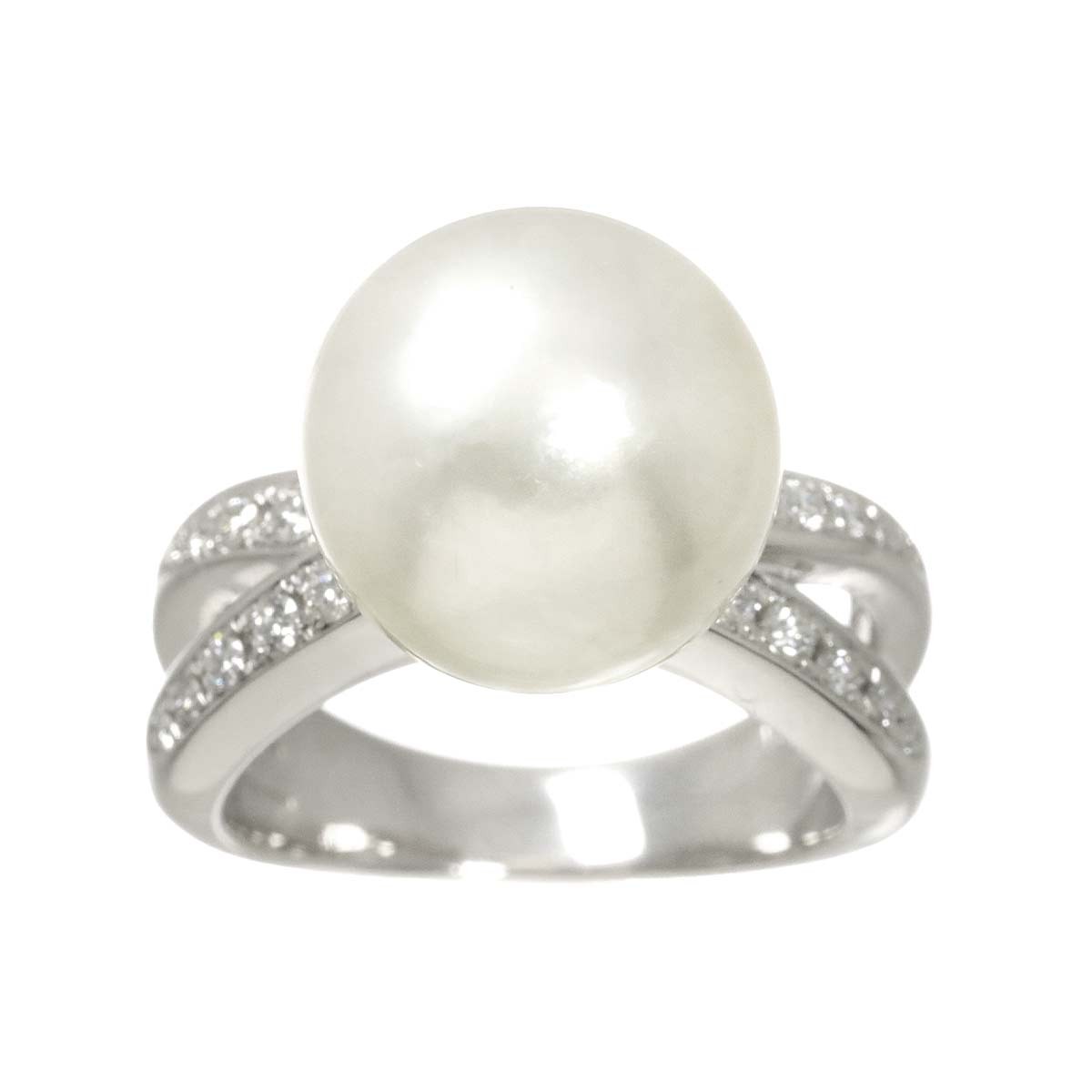 TASAKI South Sea pearl 12.4mm Diamond 0.26ct Ring Pt size5.5-5.75(US) 90308909