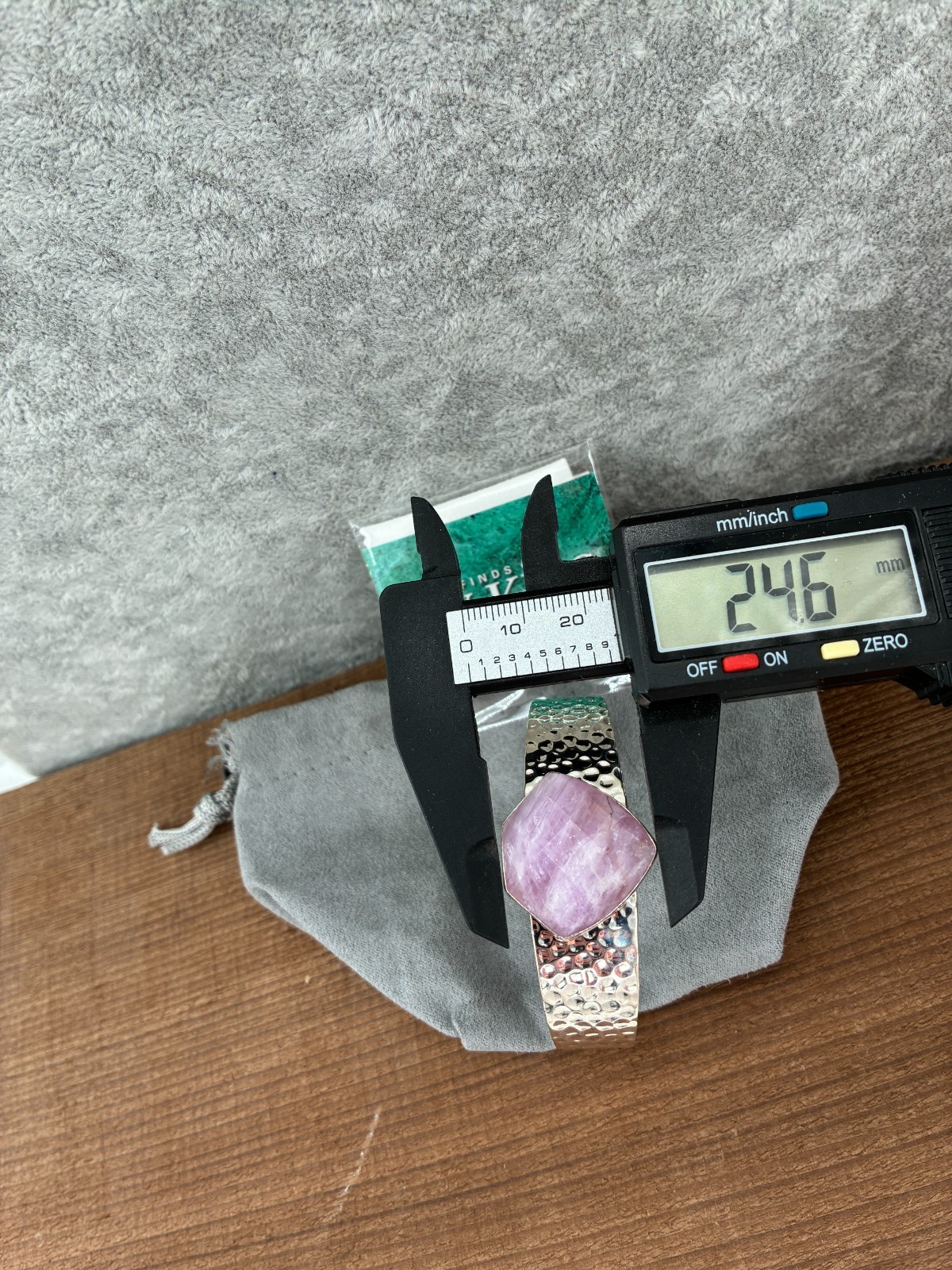 Jay King DTR Lavender Kunzite Hammered Sterling Silver Cuff Bracelet HSN Box 6in