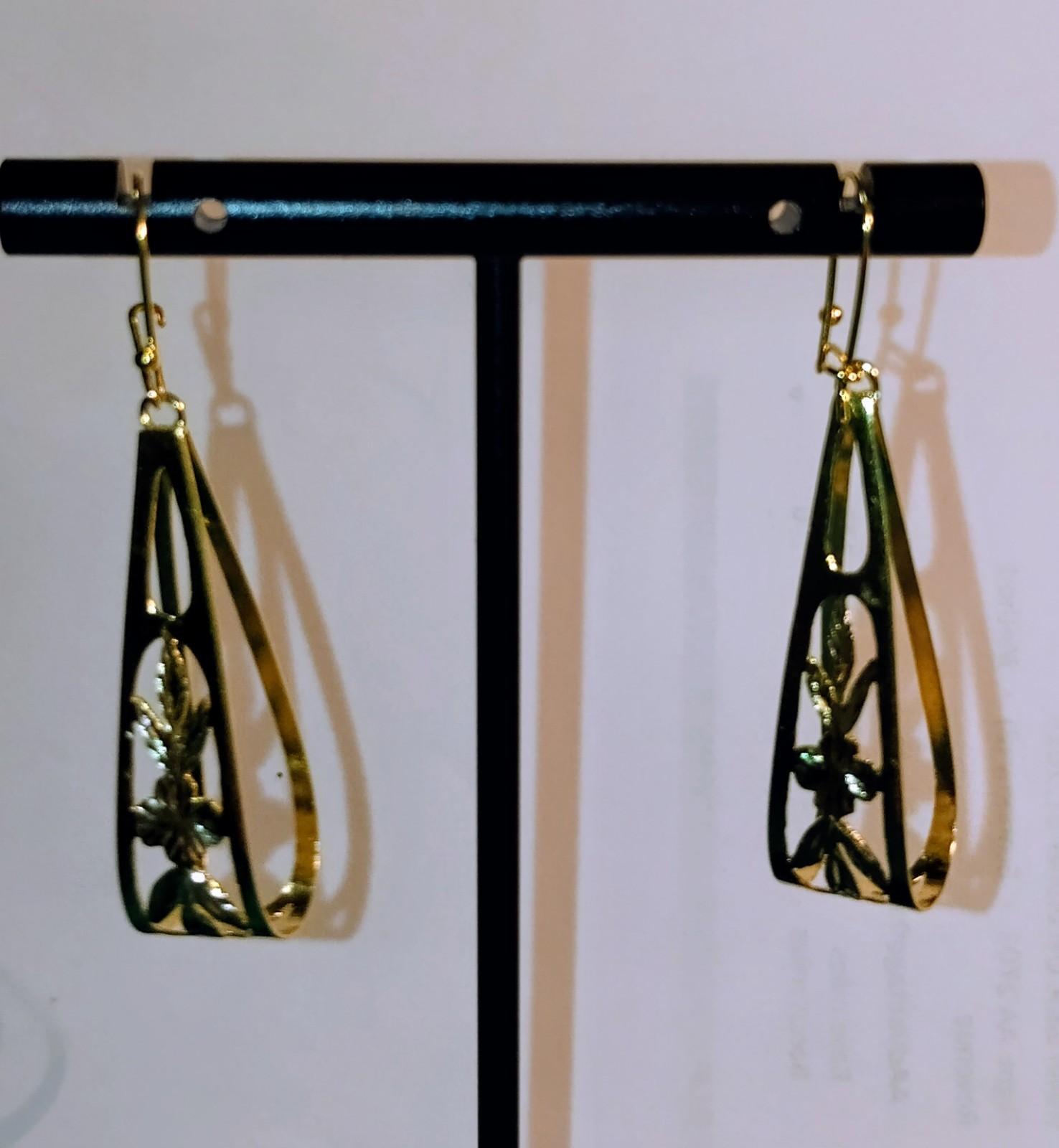 10K Yellow Gold Hand Crafted Hanging Earrings 3.2 Grams 2″ Long