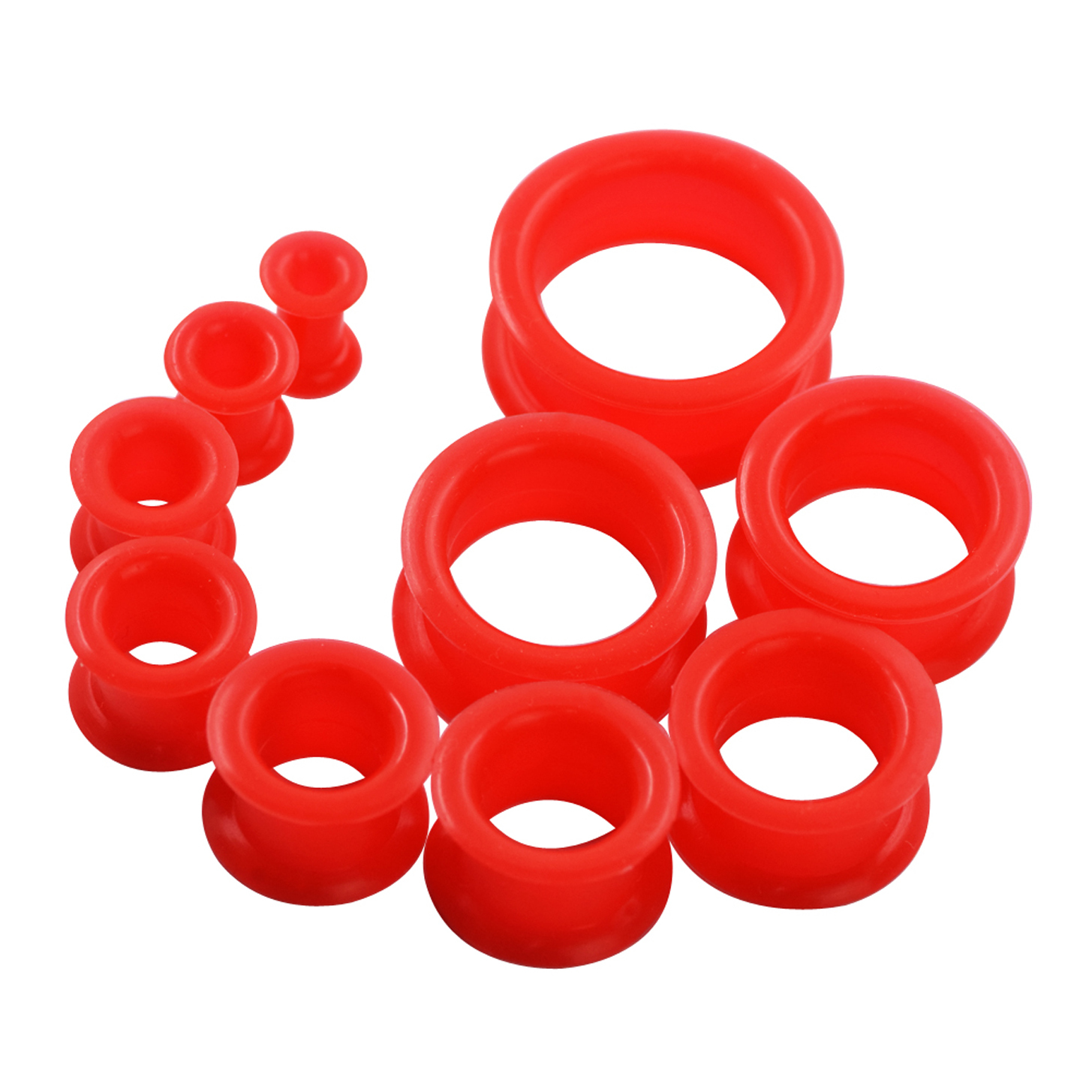 20PCS Silicone Ear Tunnels Plugs Set Earskin Ear Gauges Expander Stretching Kit