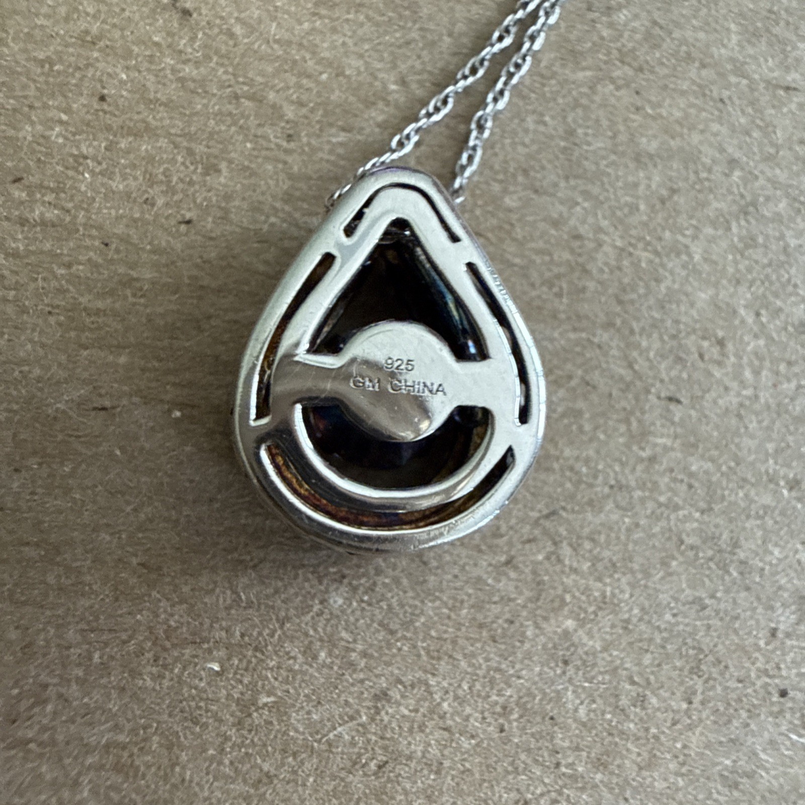925 Lot Of 2 Jewelry Silver Necklace Pendant With Chain & Ring Blue Stone Stamp