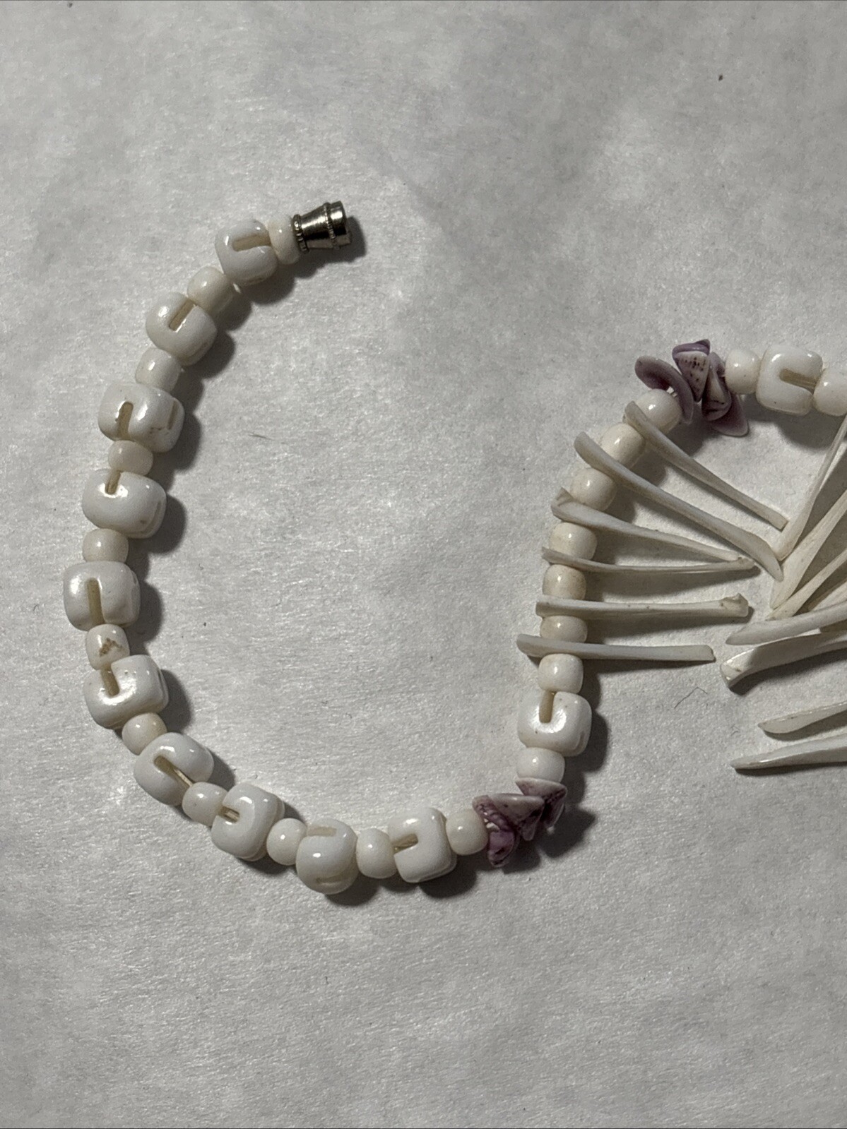 2 Beautiful Necklaces, Puka Shell Spiked & Black & Cream Hairpipe Buffalo Bone