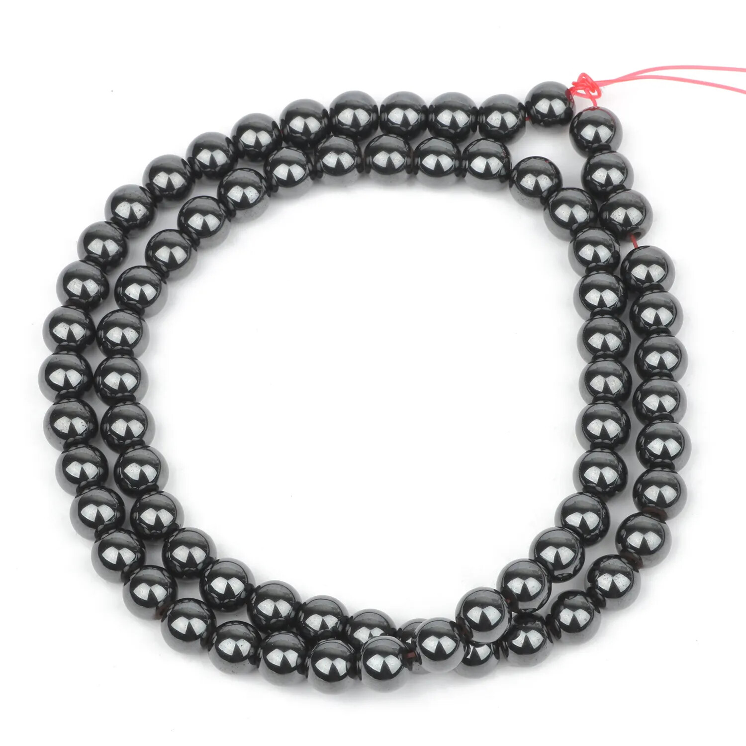 4-12mm Natural Black Hematite Stone Round Loose Spacer Beads for Jewelry Making