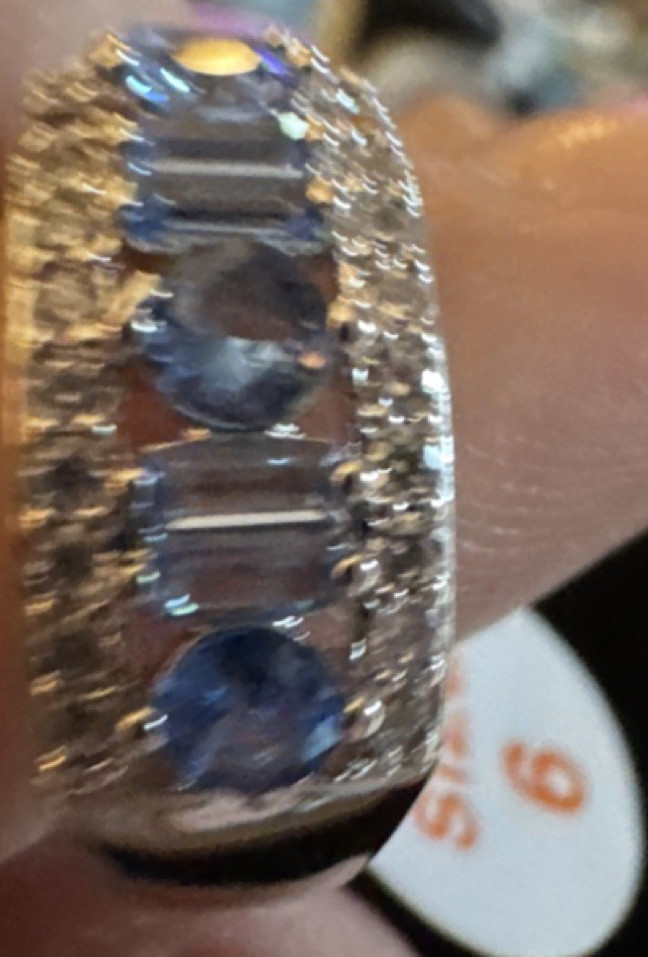 Carla Ricci Euphoric Dance Lab-Created Aqua Blue Spinel CZ Rhodium Ring 6