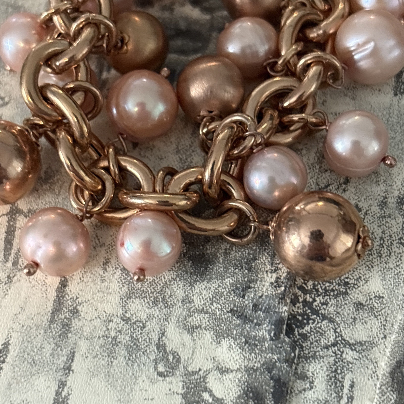HONORA BRONZE ITALY Freshwater Cultured Ming Pearl Bracelet 8″ & Necklace!