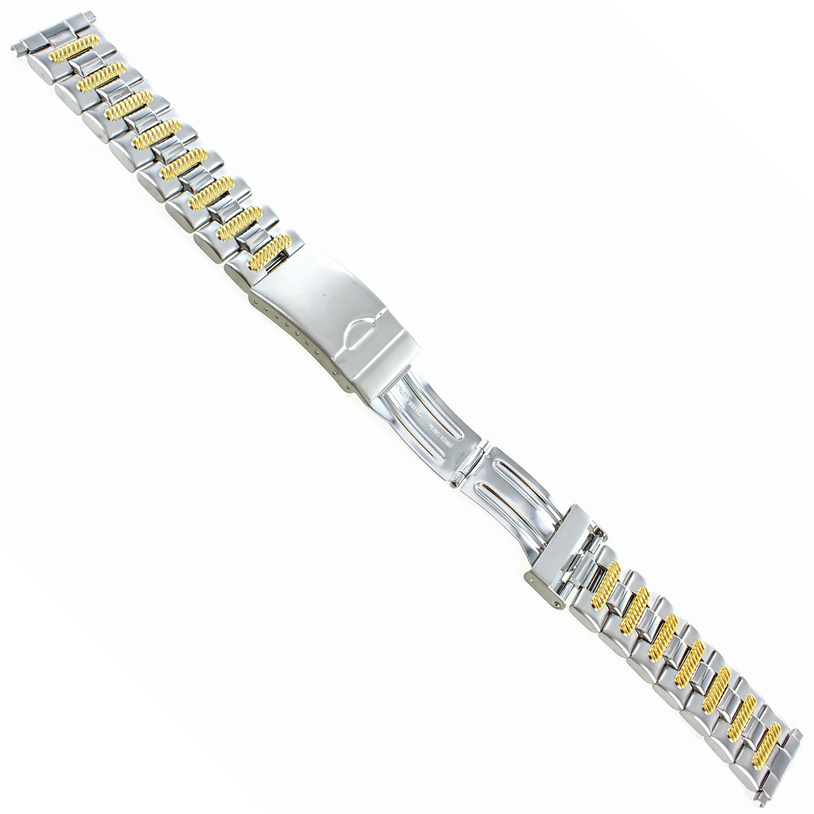 18-22mm Speidel Stainless Two Tone Deployment Buckle Watch Band 1624/15