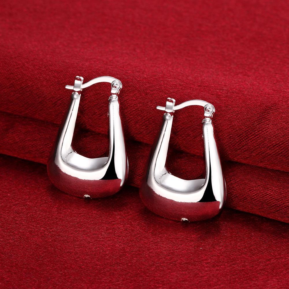 Womens 925 Sterling Silver Elegant Handbag Purse Shaped Hoop Earrings #E191