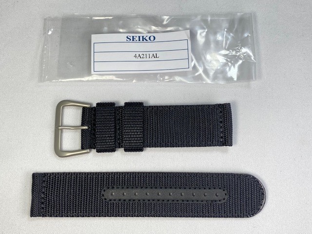 Seiko Genuine 22mm Nylon Band Black 4A211AL for SNZG15JC/7S36-03J0