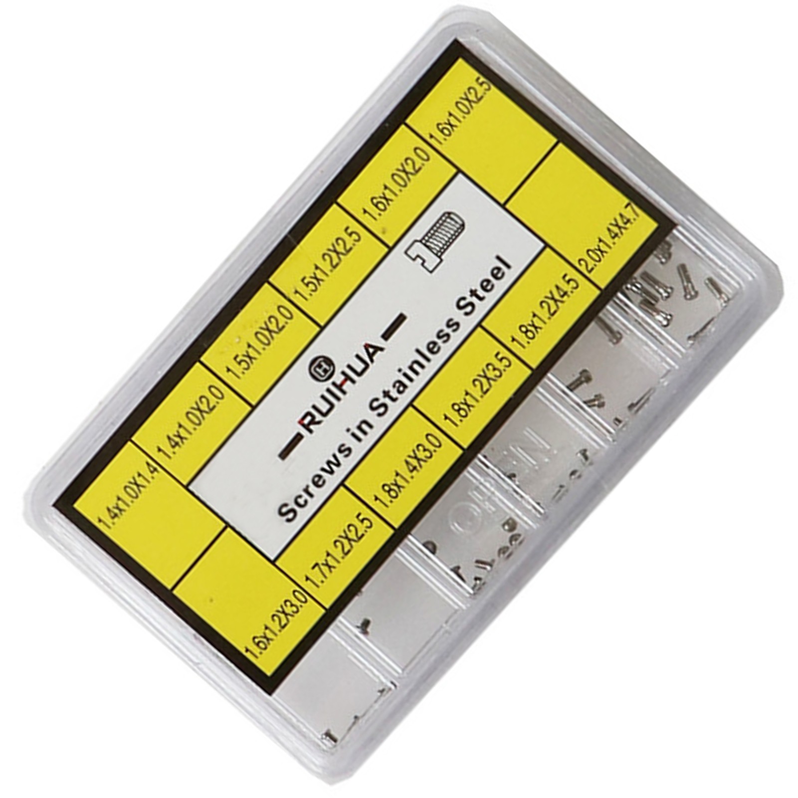 No. 4023-A 12 Sizes Steel Screws Tool One Slotted Head Watch Back Case Repair