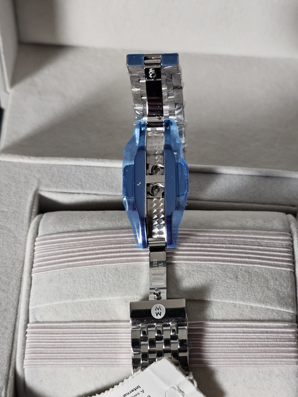 Michele Meggie High Shine Mirror Diamond Dial Stainless Steel Watch MWW33B000012