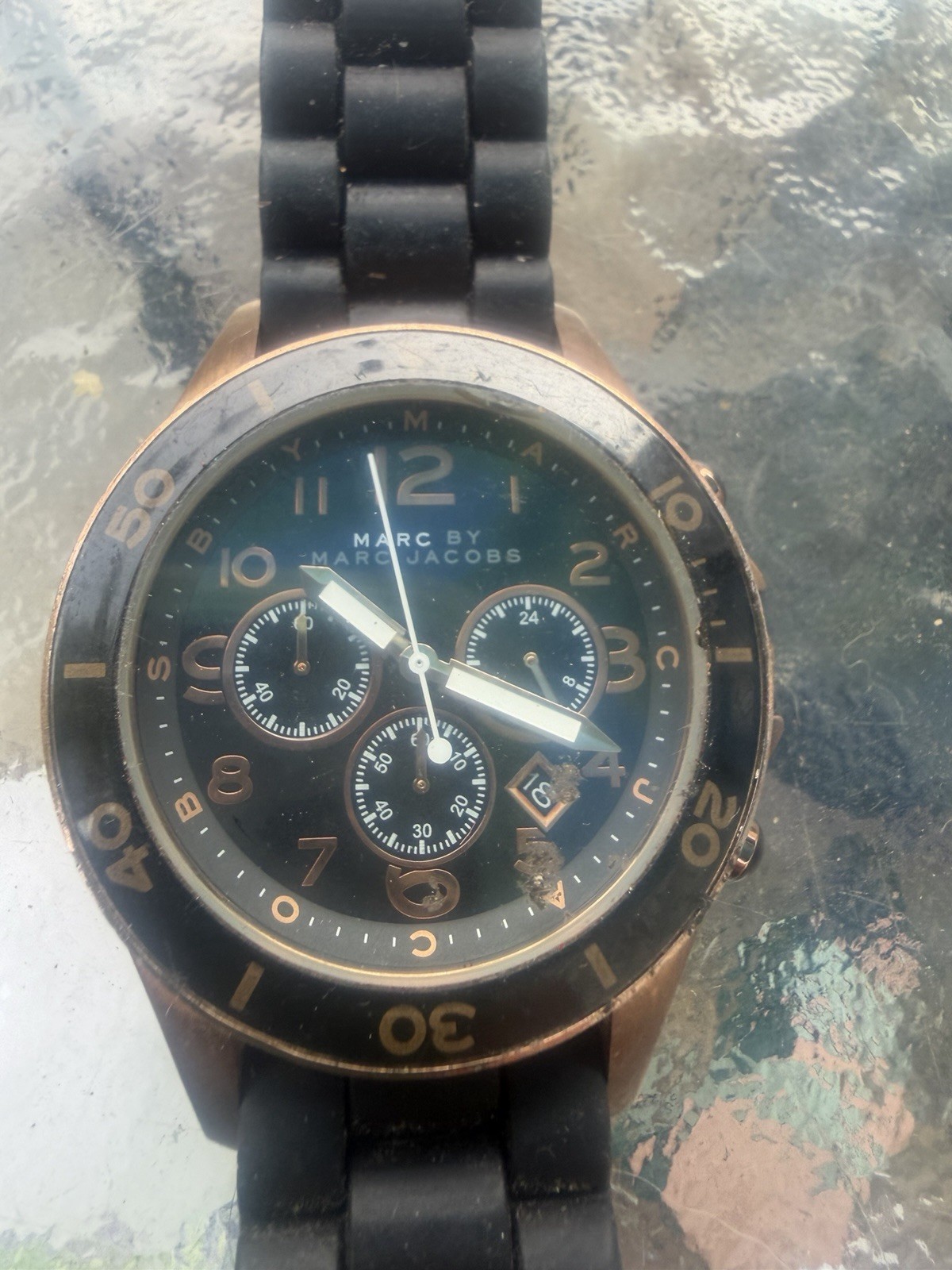 Marc by Marc Jacobs All Stainless Steel Watch In Rose Gold and Black