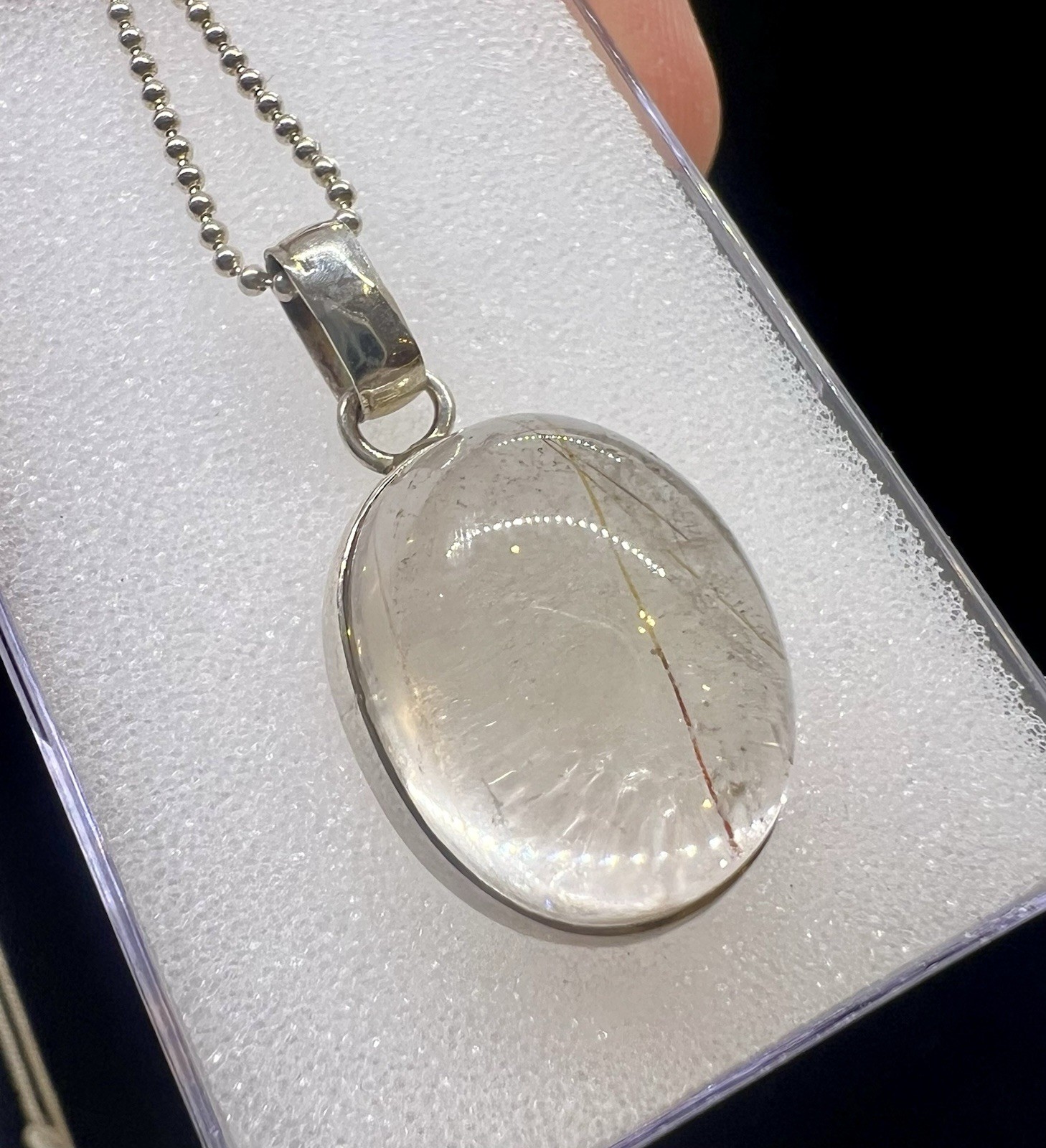 Pendant rutile quartz in silver 925 approx. 5.19g 18/13/9 mm