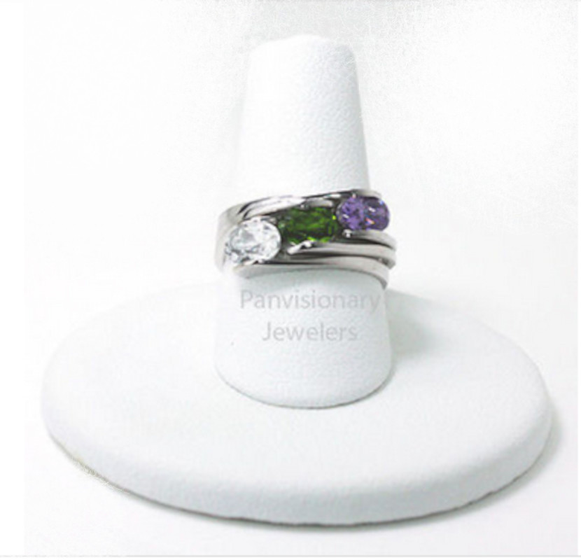 October Birthstone Ring Sterling Stackable Pink Zircon Gemstone Sz 5 6.5 8 8.5