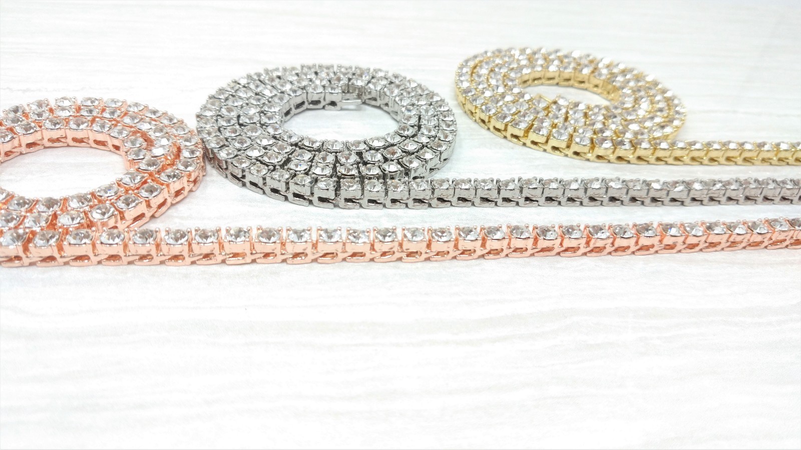 Tennis Chain Choker ICED CZ Stones Mens HipHop Necklace Rose Gold Plated Jewelry