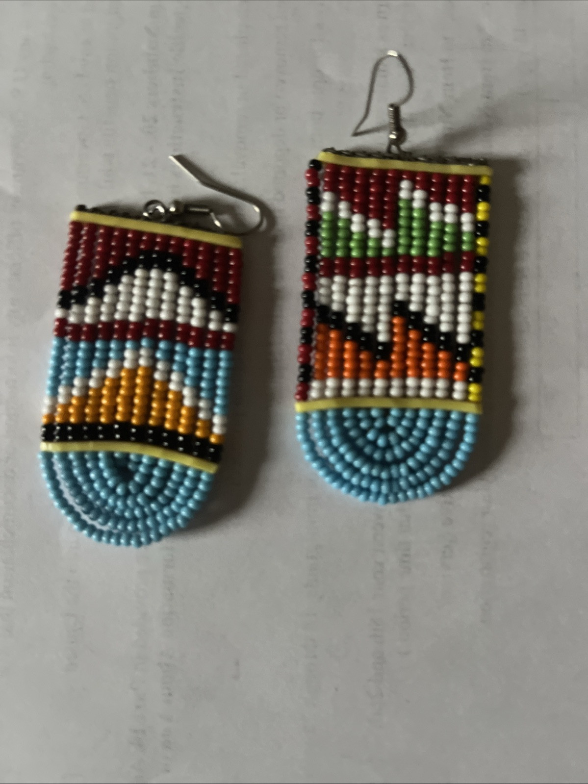 Maasai Kenya Handmade Beaded Pierced Earrings Lightweight