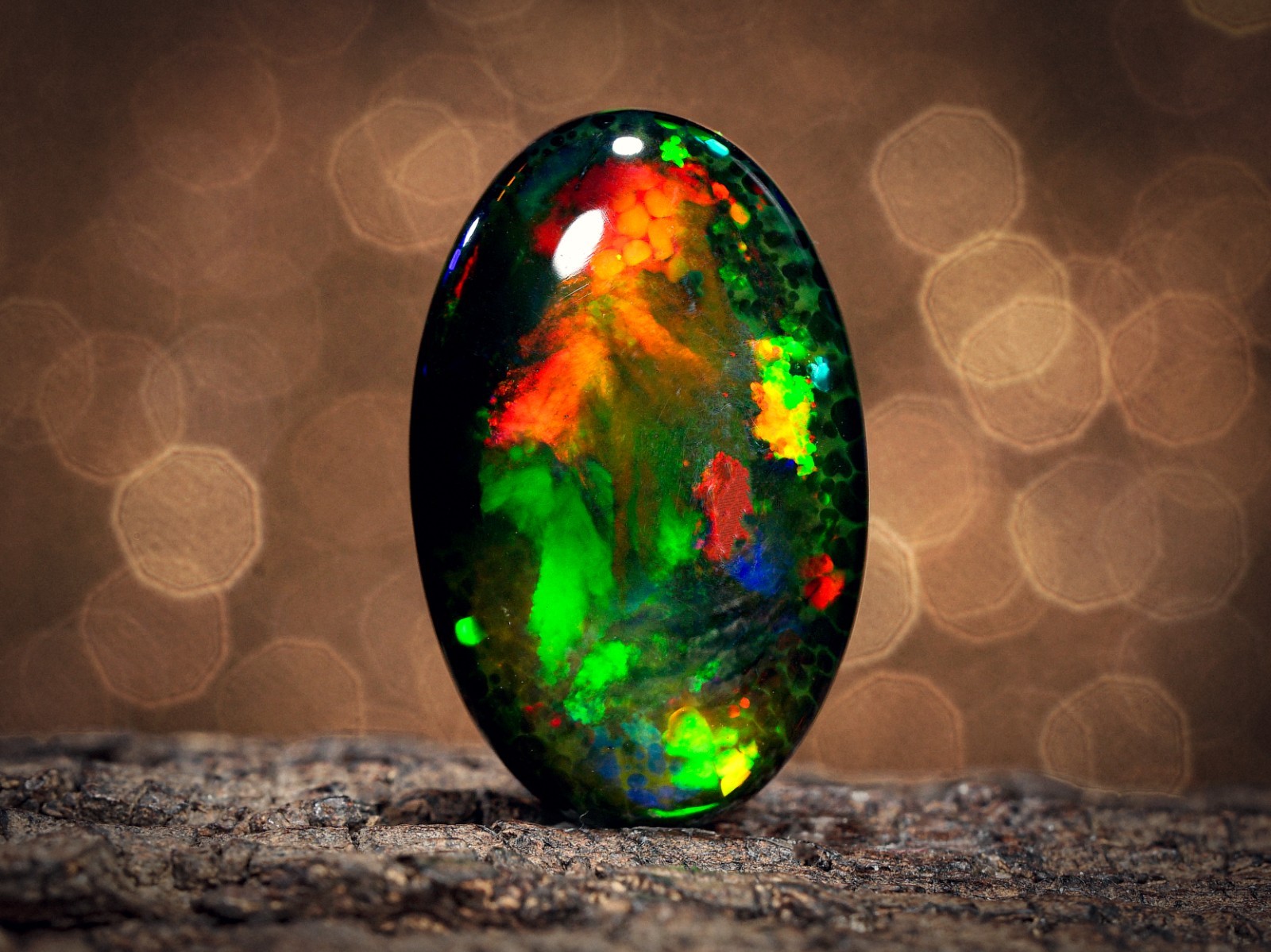 11.50 Ct Ethiopian Black Opal Oval Cabochon Honeycomb Fire Welo 22x14x7 mm