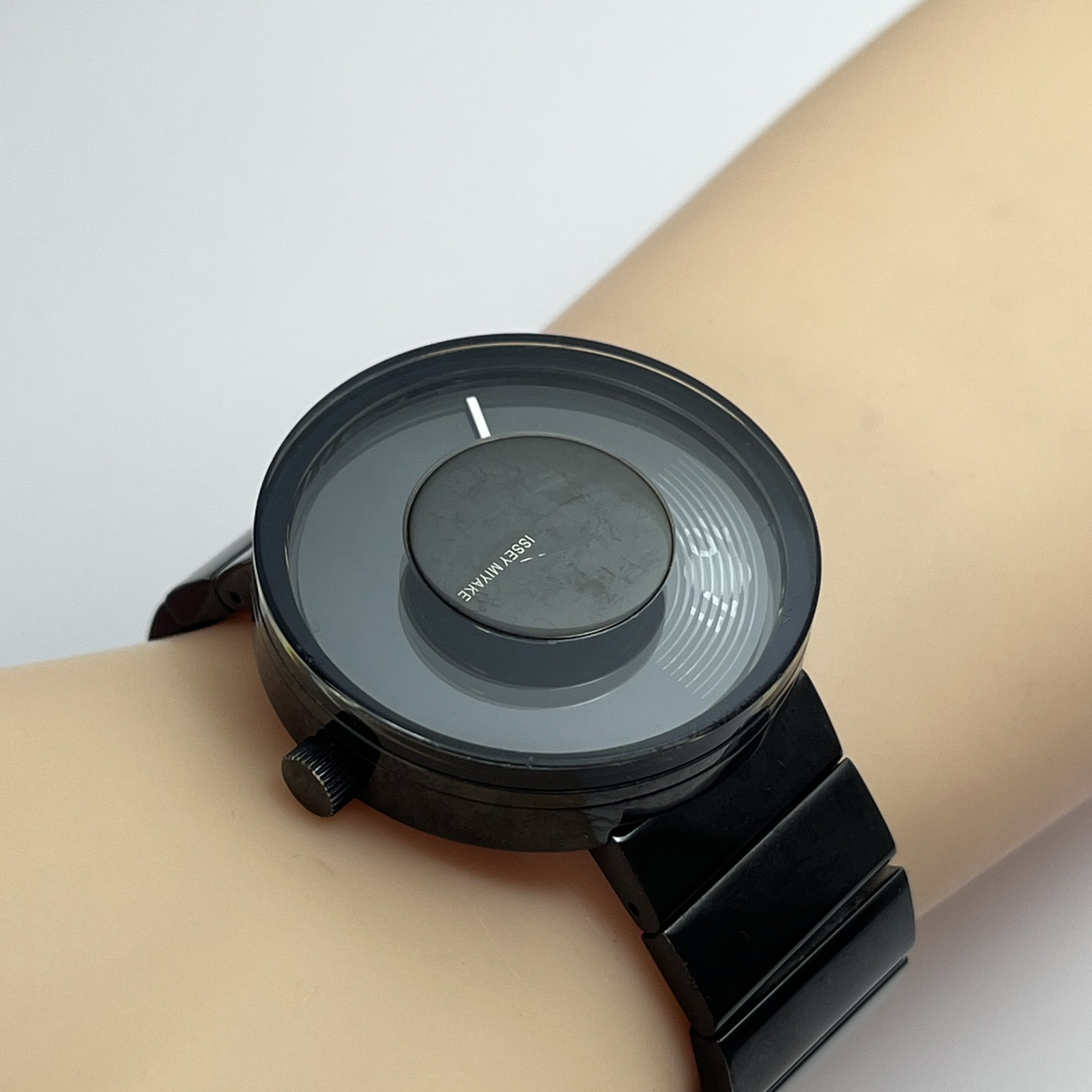 SEIKO ISSEY MIYAKE VUE SILAV002 by YVES BEHAR Black Quartz Watch Japan Rare#732B