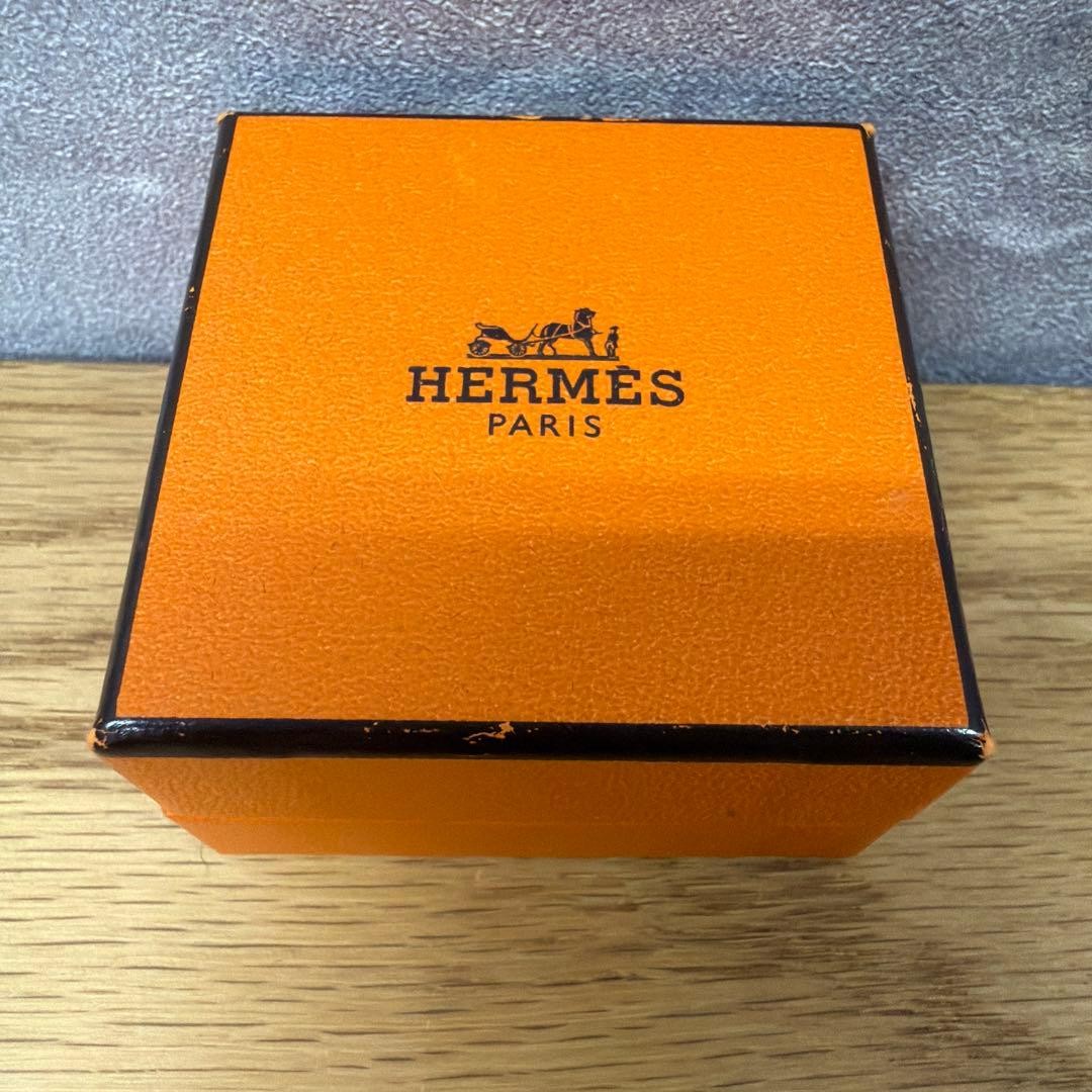 HERMES Orange H Logo Earrings