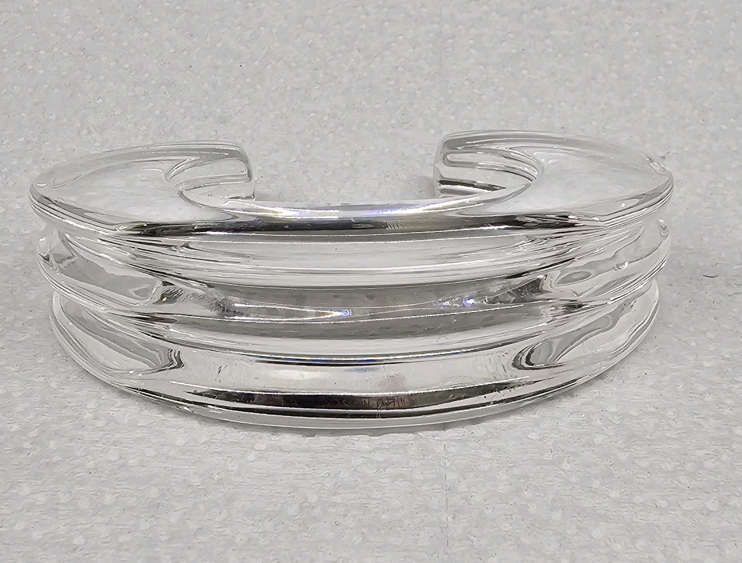 Bayanihan Philippines Lucite Cuff Bracelet Clear Modernist