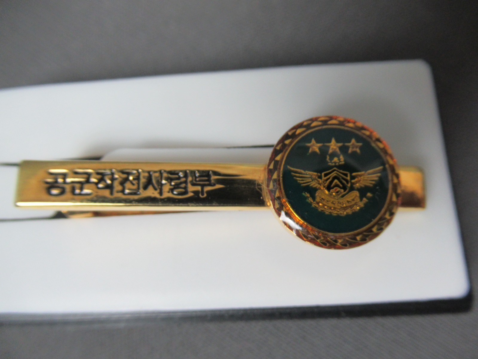 NIB Gold Tie Bar Republic of Korea Air Force – Operations Command – 24K GF c6 lm