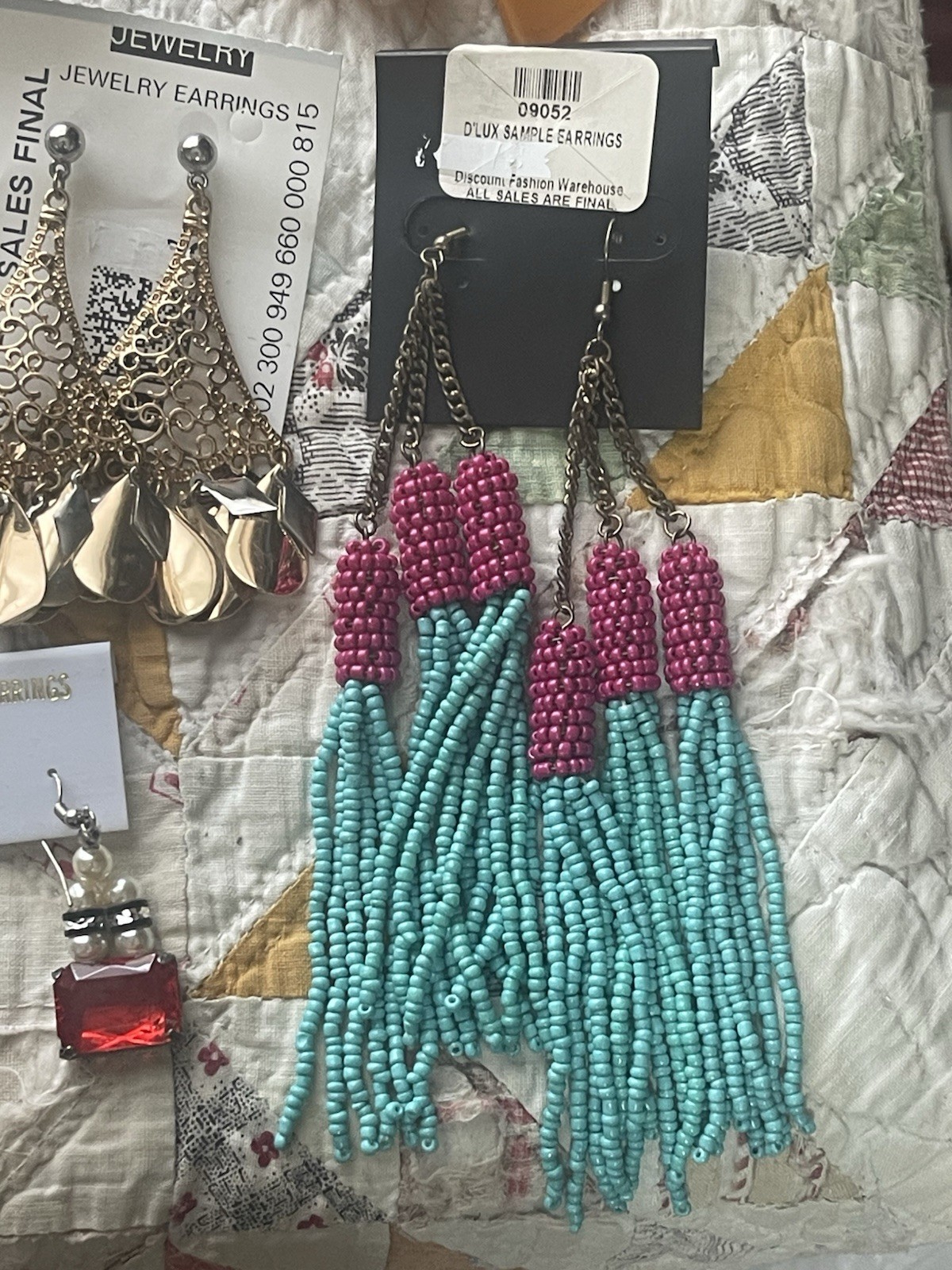EARINGS LOT DANGLE DROP HOOP STUD TASSEL