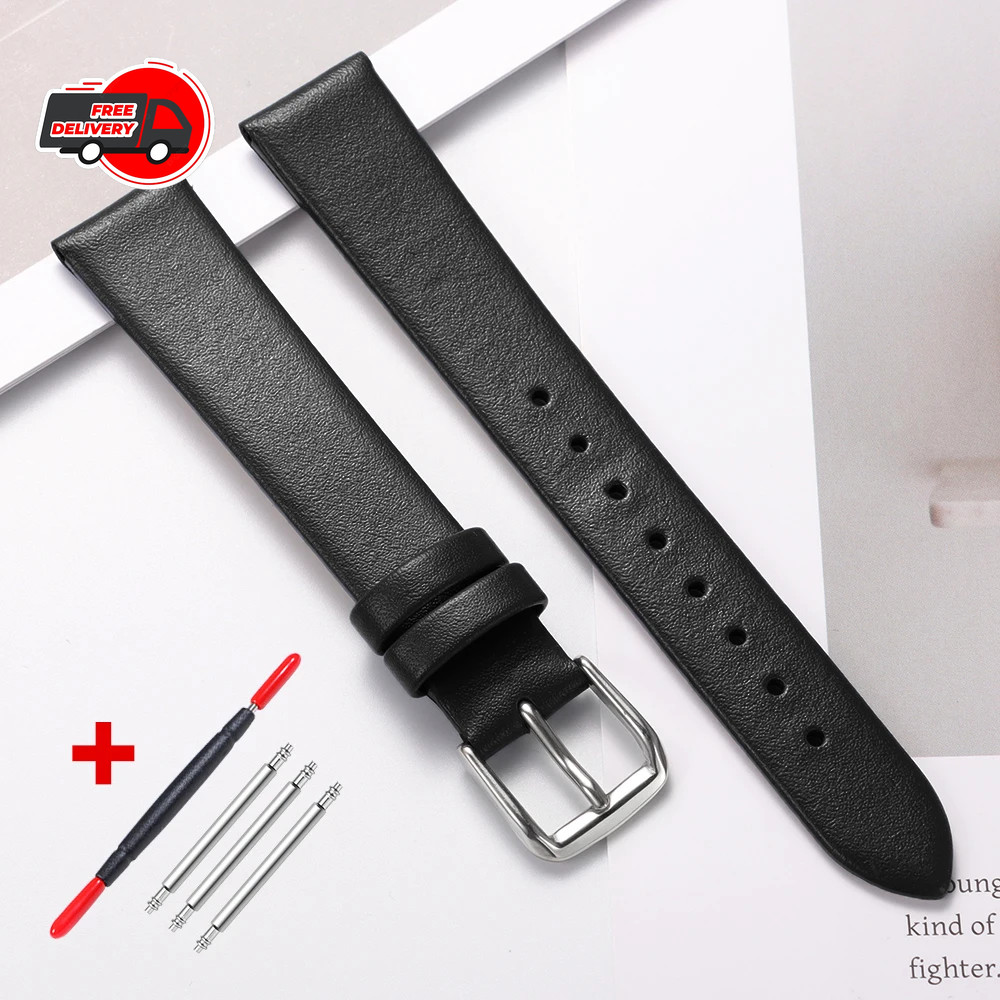 10mm 12mm 14mm 16mm Genuine Leather Watch Band Replacement Waterproof Bracelet