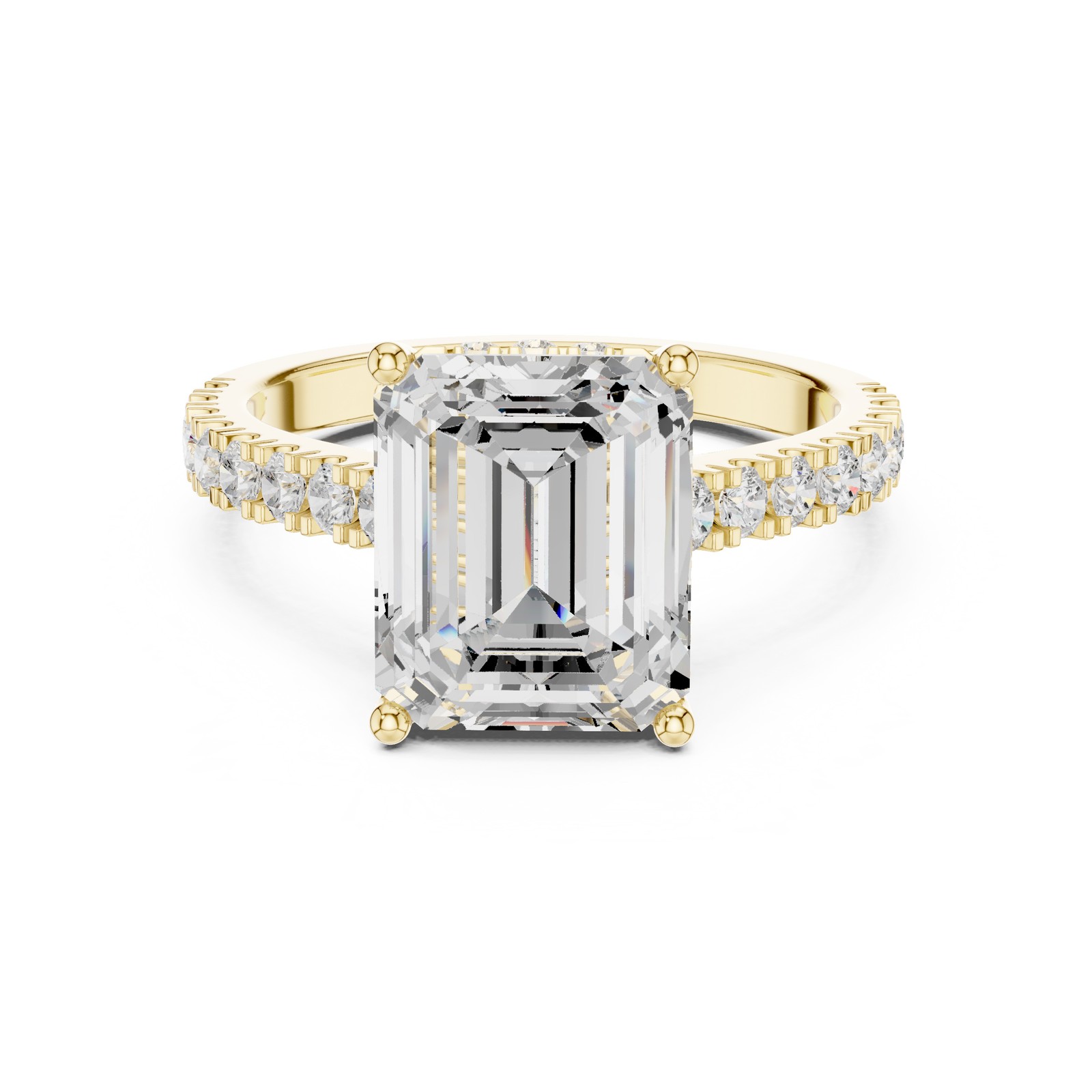 3.9 Ct Emerald Lab Grown Diamond Wedding Bridal Jewellery Ring 14k Gold Over